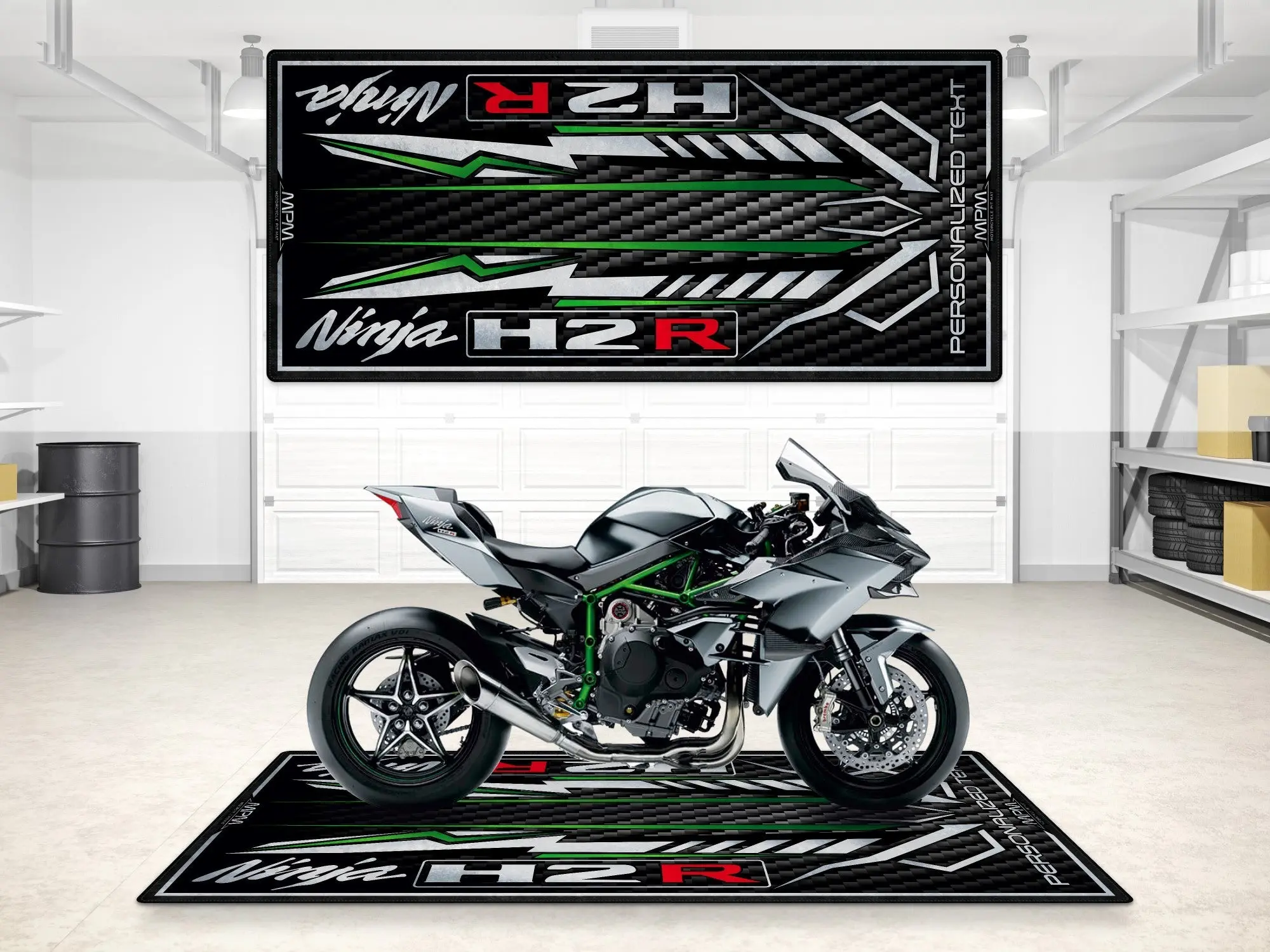 Designed Pit Mat for Kawasaki Ninja H2R Motorcycle - MM7407 - Image 3