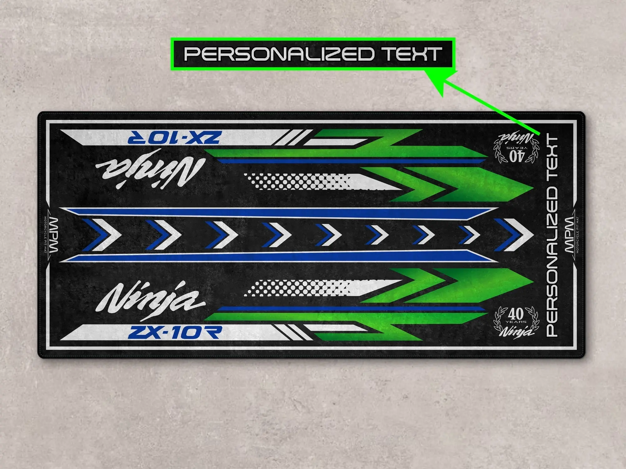 Designed Pit Mat for Kawasaki Ninja ZX-10R 40th Anniversary Motorcycle - MM7400 - Image 4