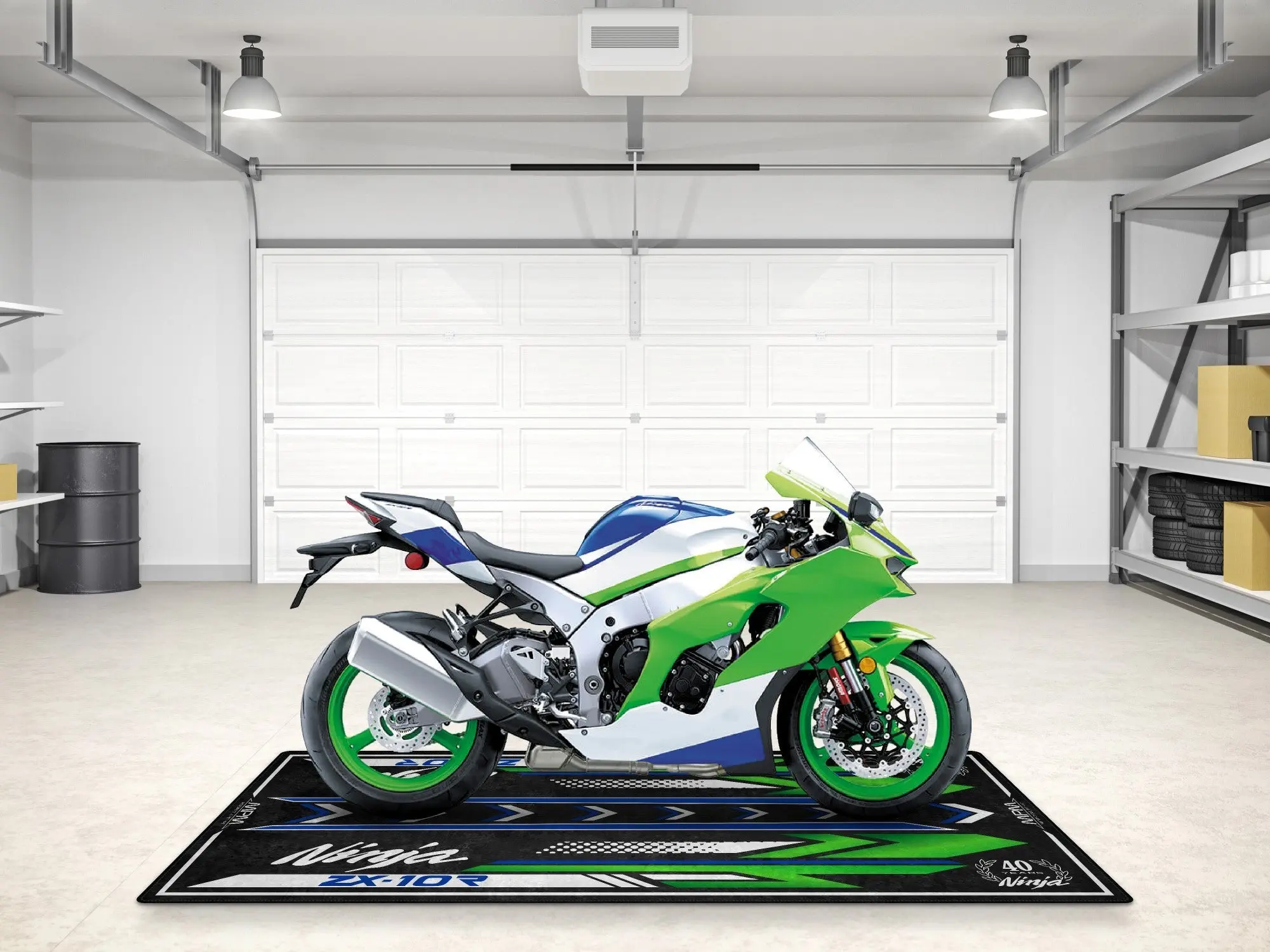 Designed Pit Mat for Kawasaki Ninja ZX-10R 40th Anniversary Motorcycle - MM7400 - Image 5