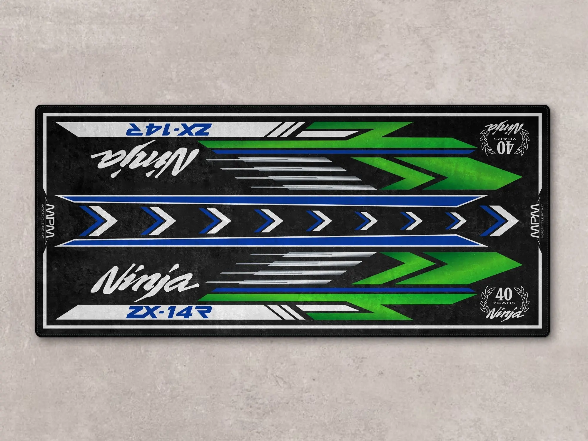 Designed Pit Mat for Kawasaki Ninja ZX-14R 40th Anniversary Motorcycle - MM7402 - Image 2