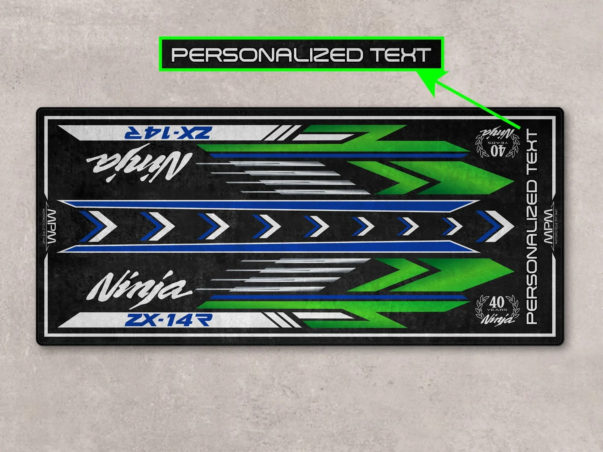 Designed Pit Mat for Kawasaki Ninja ZX-14R 40th Anniversary Motorcycle - MM7402 - Image 4