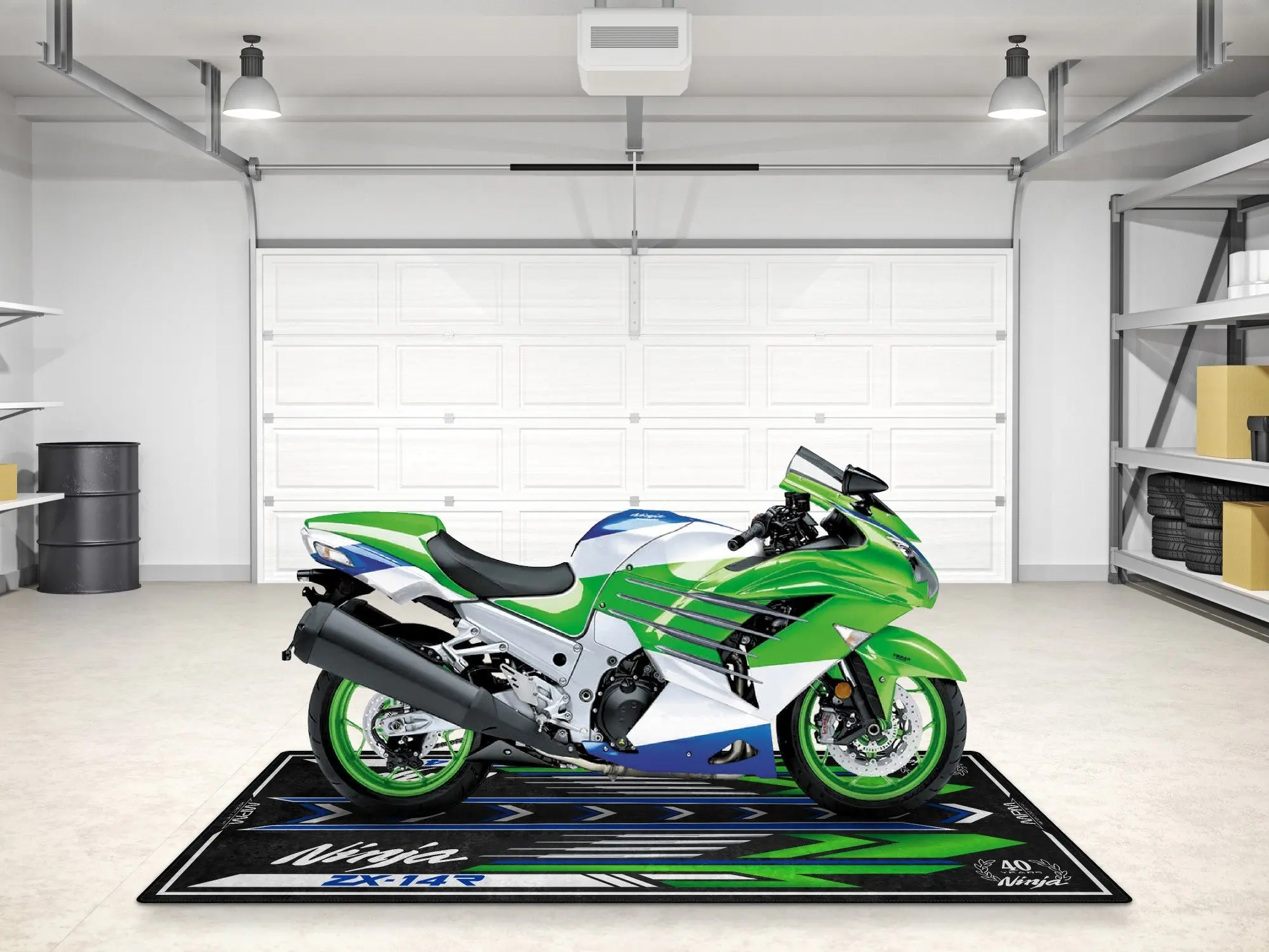 Designed Pit Mat for Kawasaki Ninja ZX-14R 40th Anniversary Motorcycle - MM7402 - Image 5