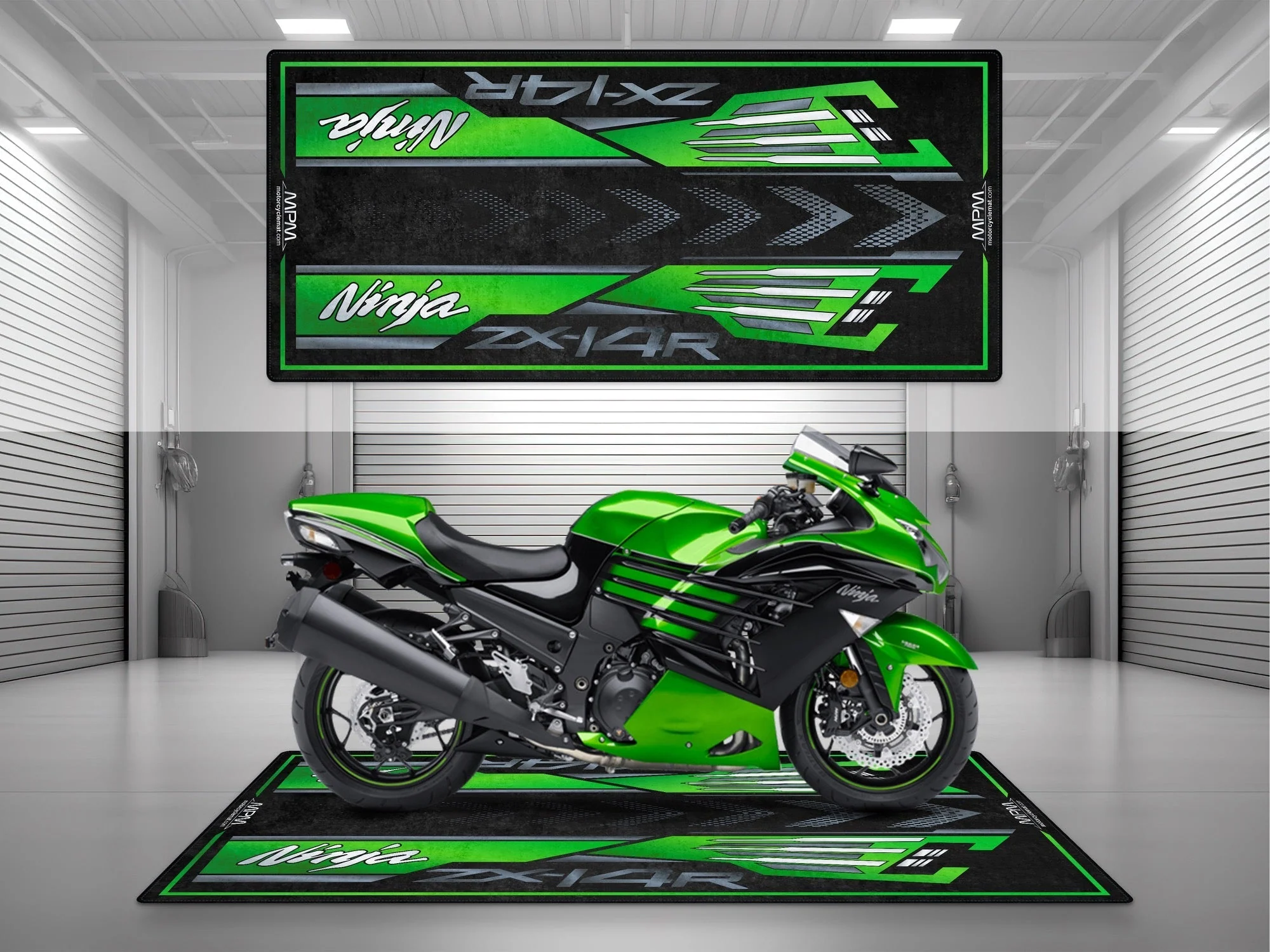 Designed Pit Mat for Kawasaki Ninja ZX-14R Motorcycle - MM7403