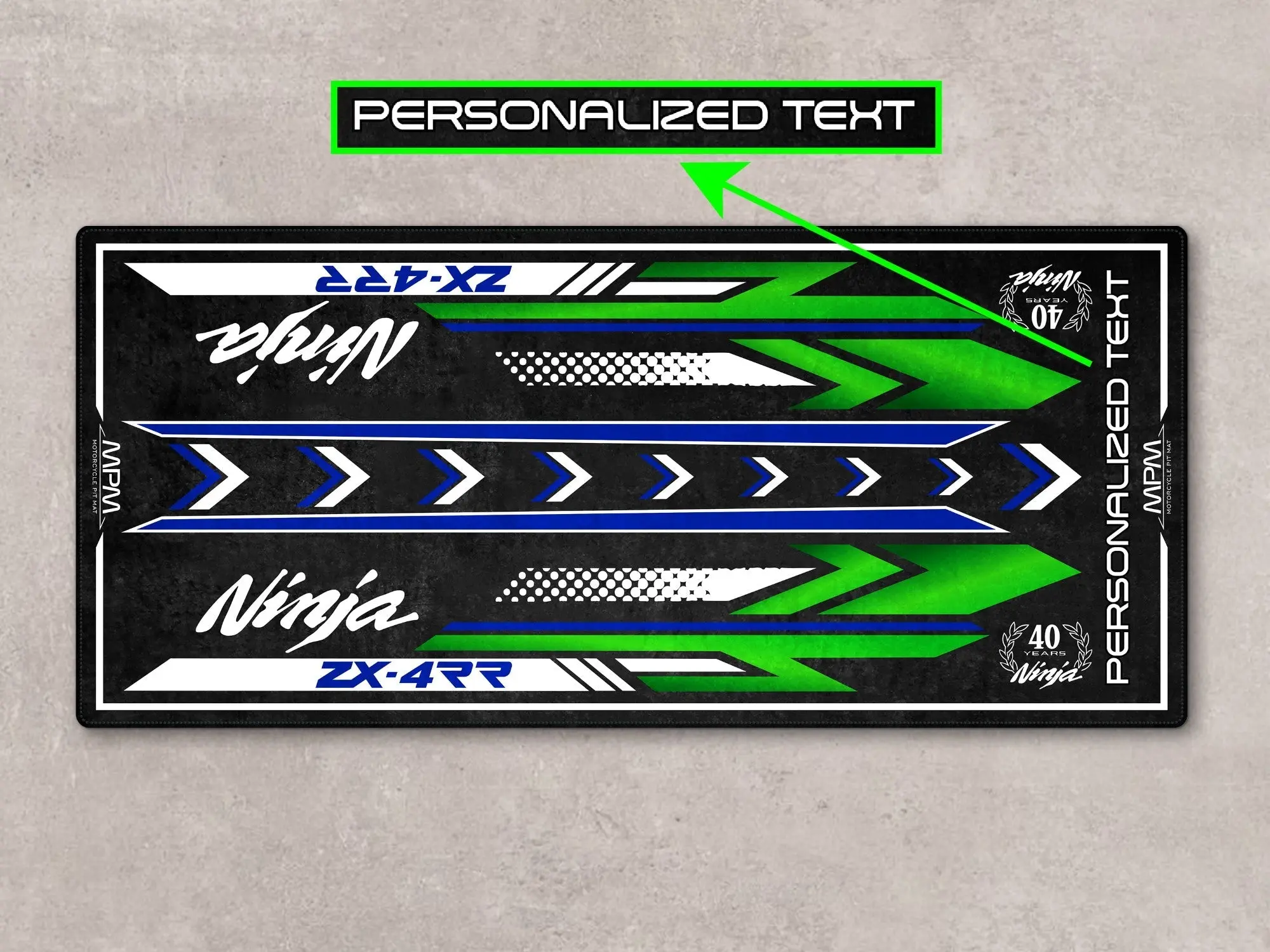 Designed Pit Mat for Kawasaki Ninja ZX-4RR 40th Anniversary Motorcycle - MM7394 - Image 4