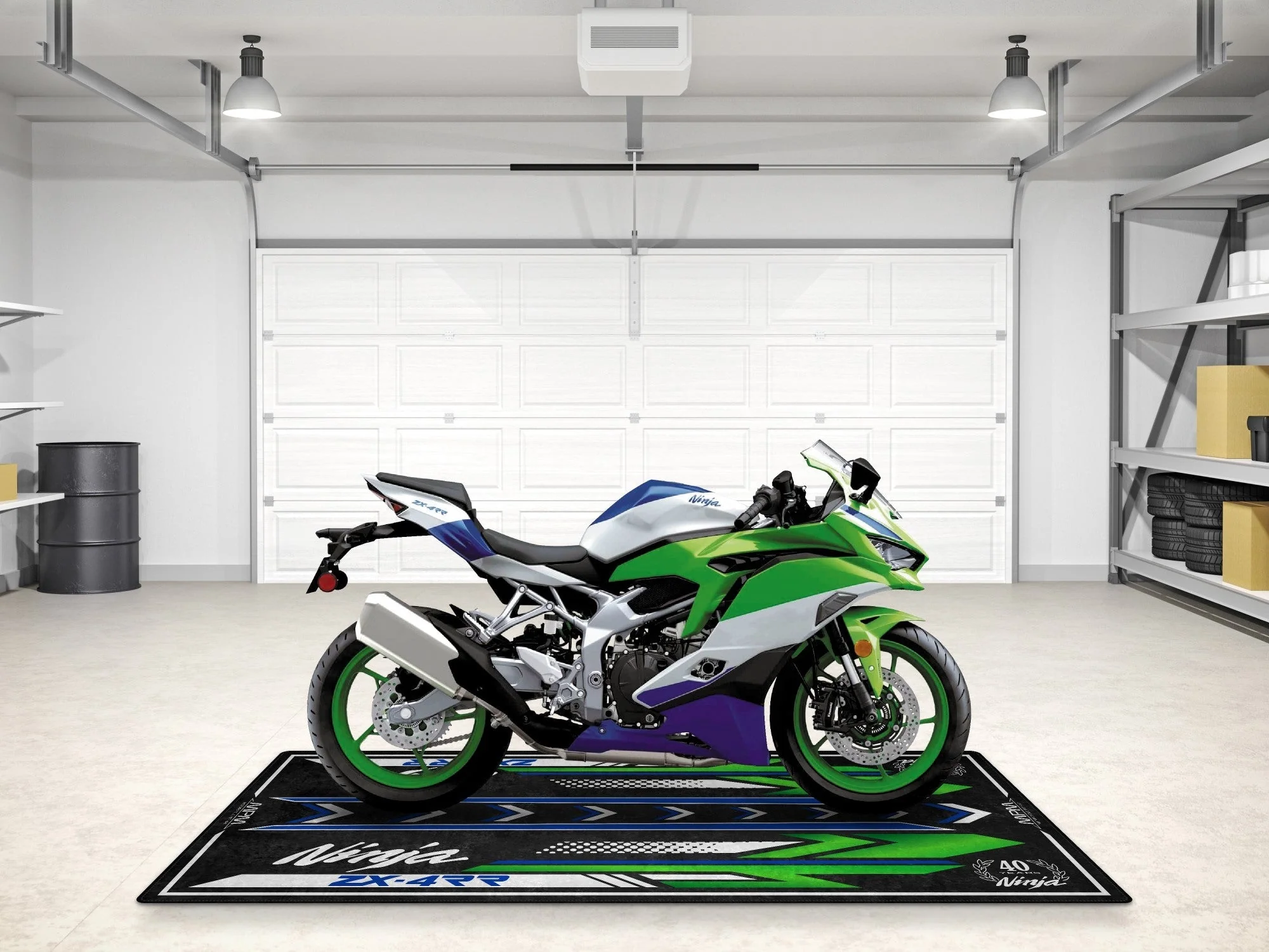 Designed Pit Mat for Kawasaki Ninja ZX-4RR 40th Anniversary Motorcycle - MM7394 - Image 8