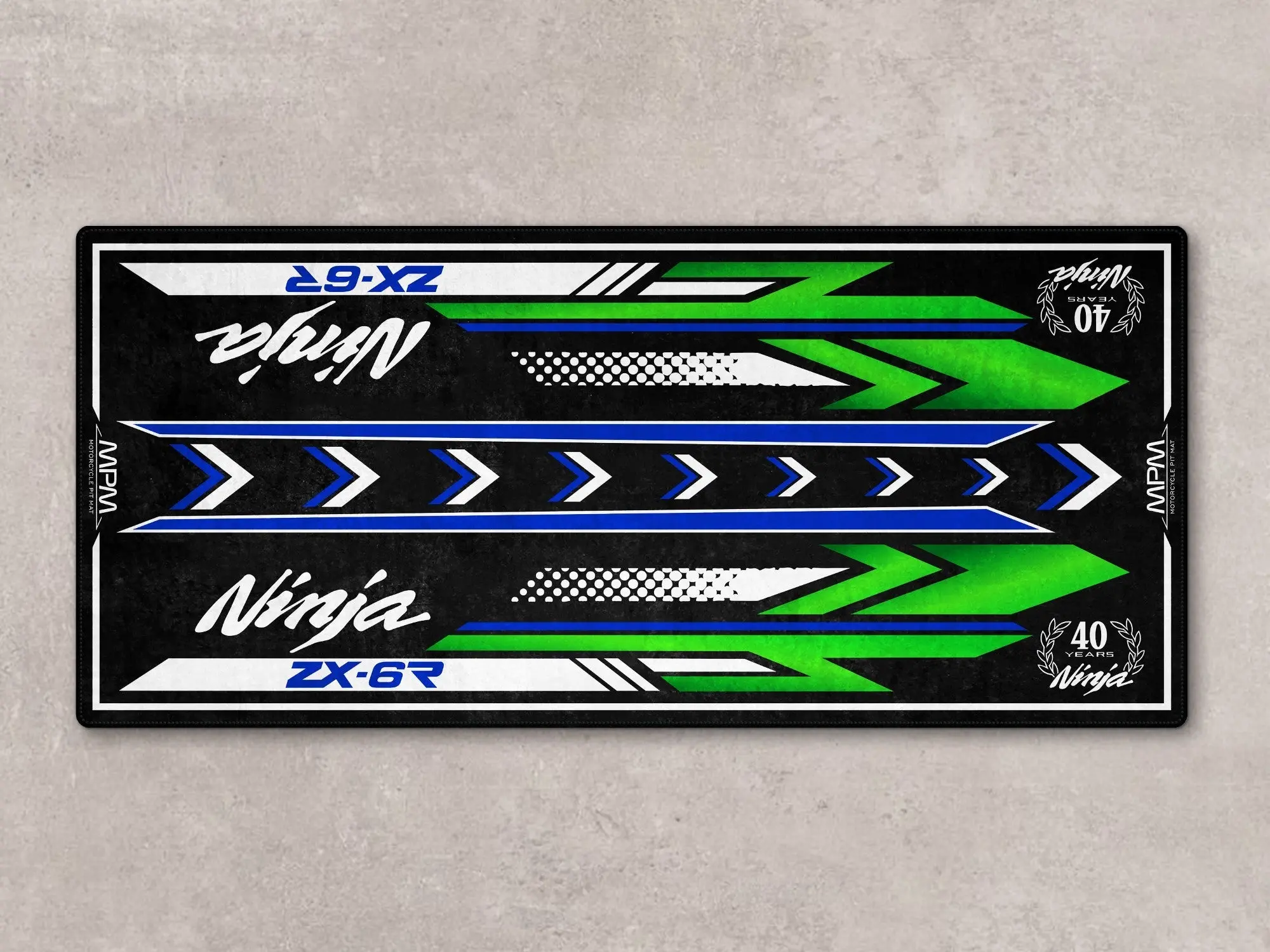 Designed Pit Mat for Kawasaki Ninja ZX-6R 40th Anniversary Motorcycle - MM7397 - Image 2