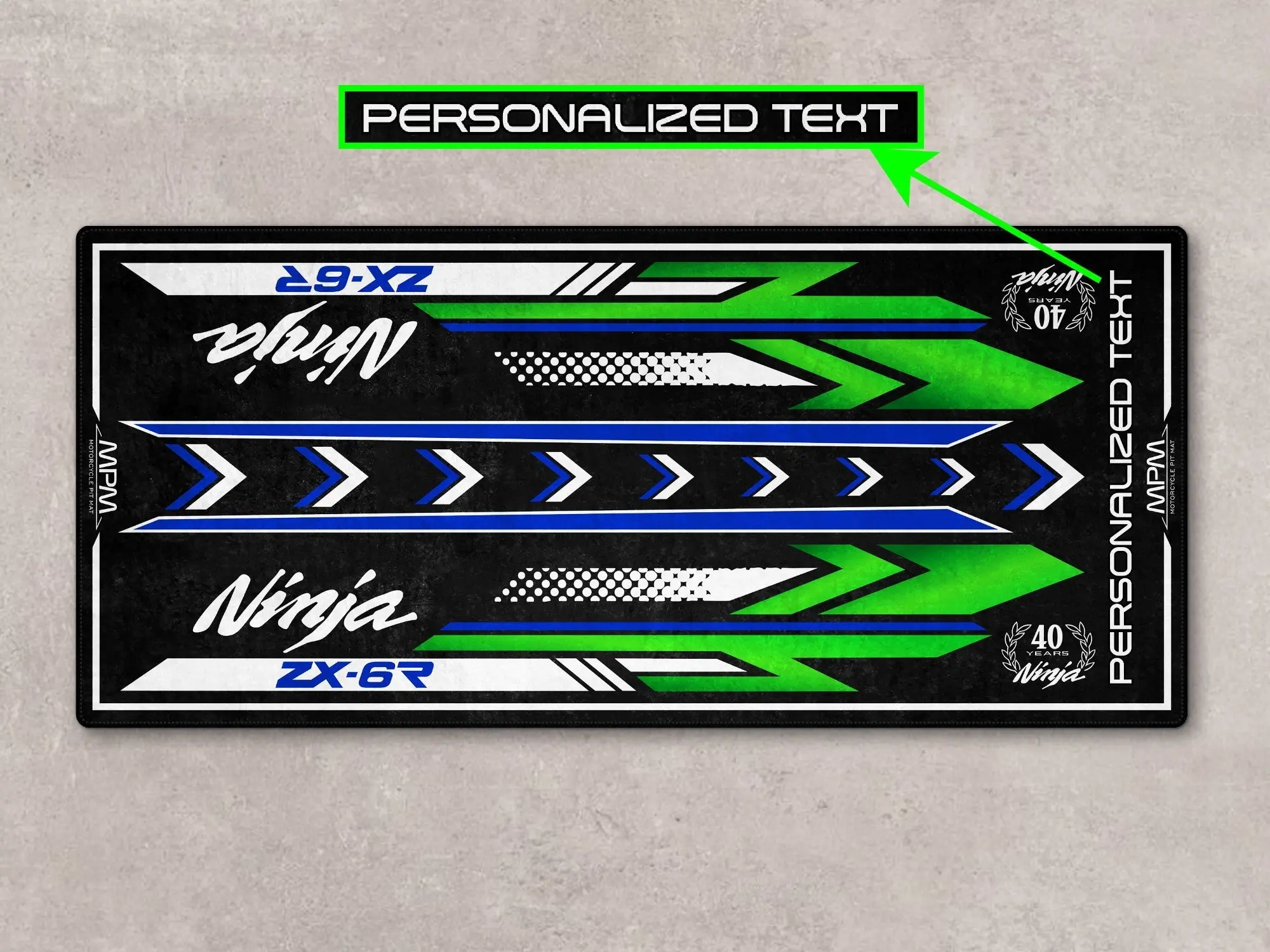 Designed Pit Mat for Kawasaki Ninja ZX-6R 40th Anniversary Motorcycle - MM7397 - Image 4