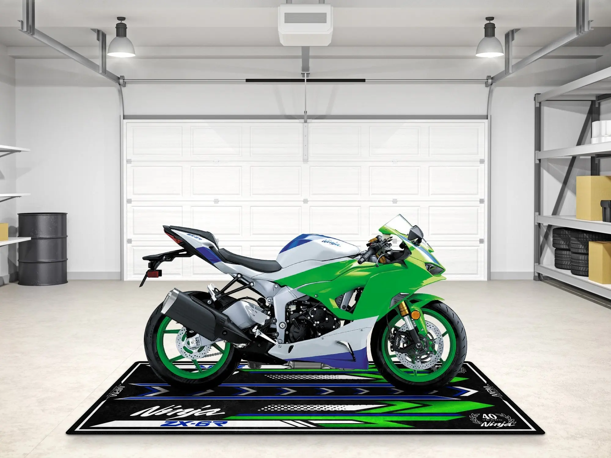 Designed Pit Mat for Kawasaki Ninja ZX-6R 40th Anniversary Motorcycle - MM7397 - Image 5