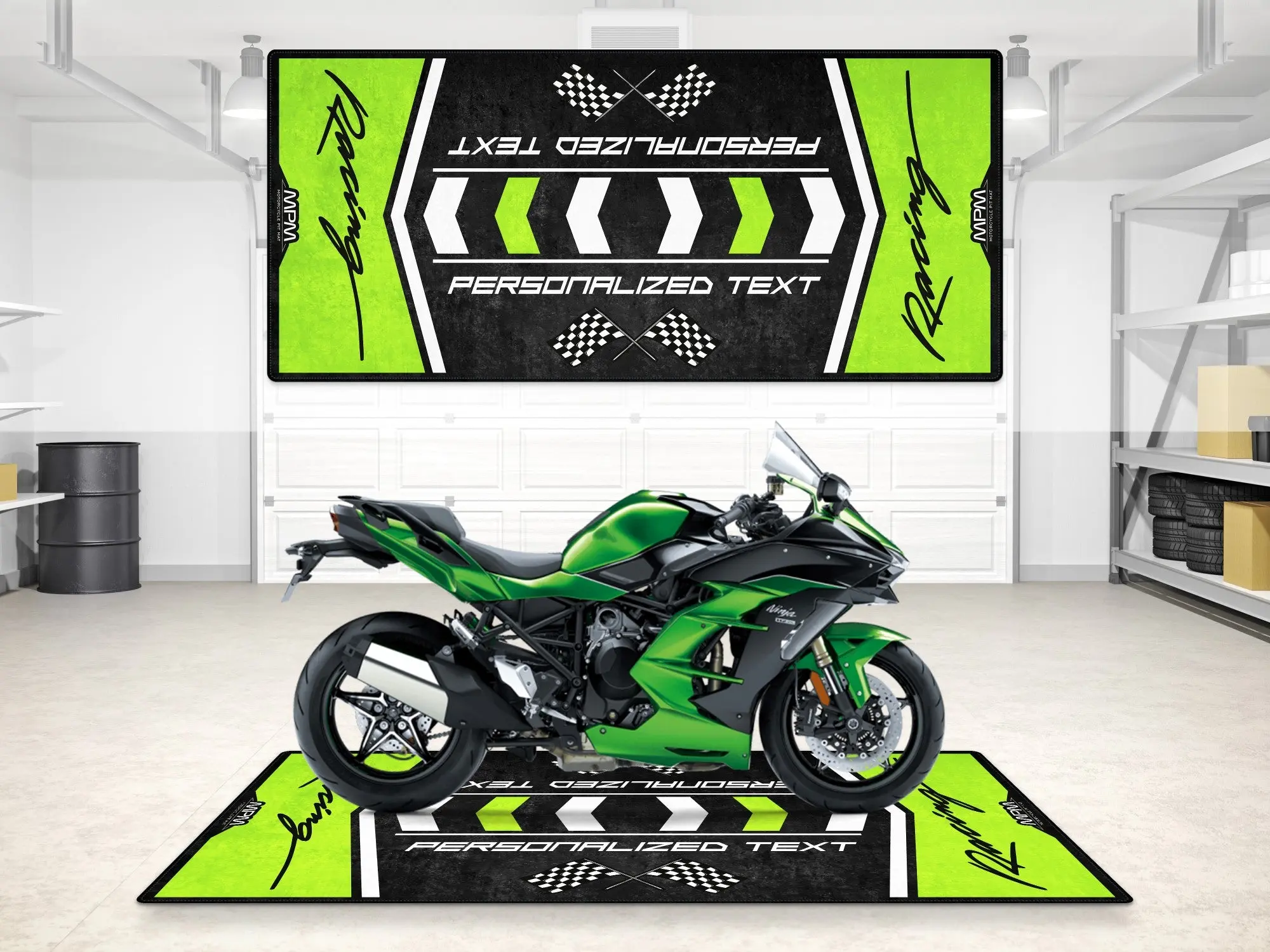 Designed Pit Mat for Kawasaki Racing Motorcycle - MM7135 - Image 3