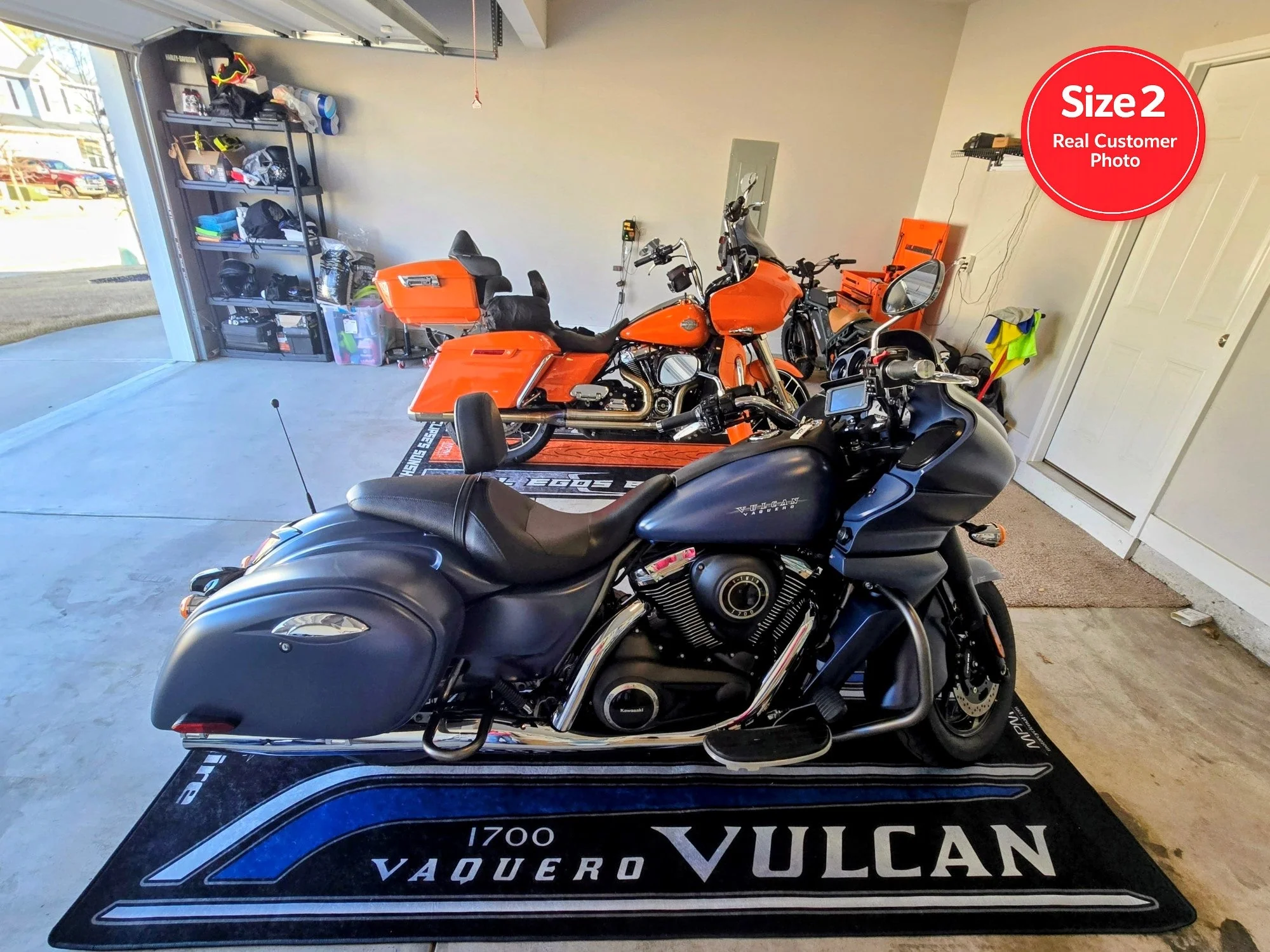 Designed Pit Mat for Kawasaki Vulcan 1700 Vaquero Motorcycle - MM7429 - Image 6