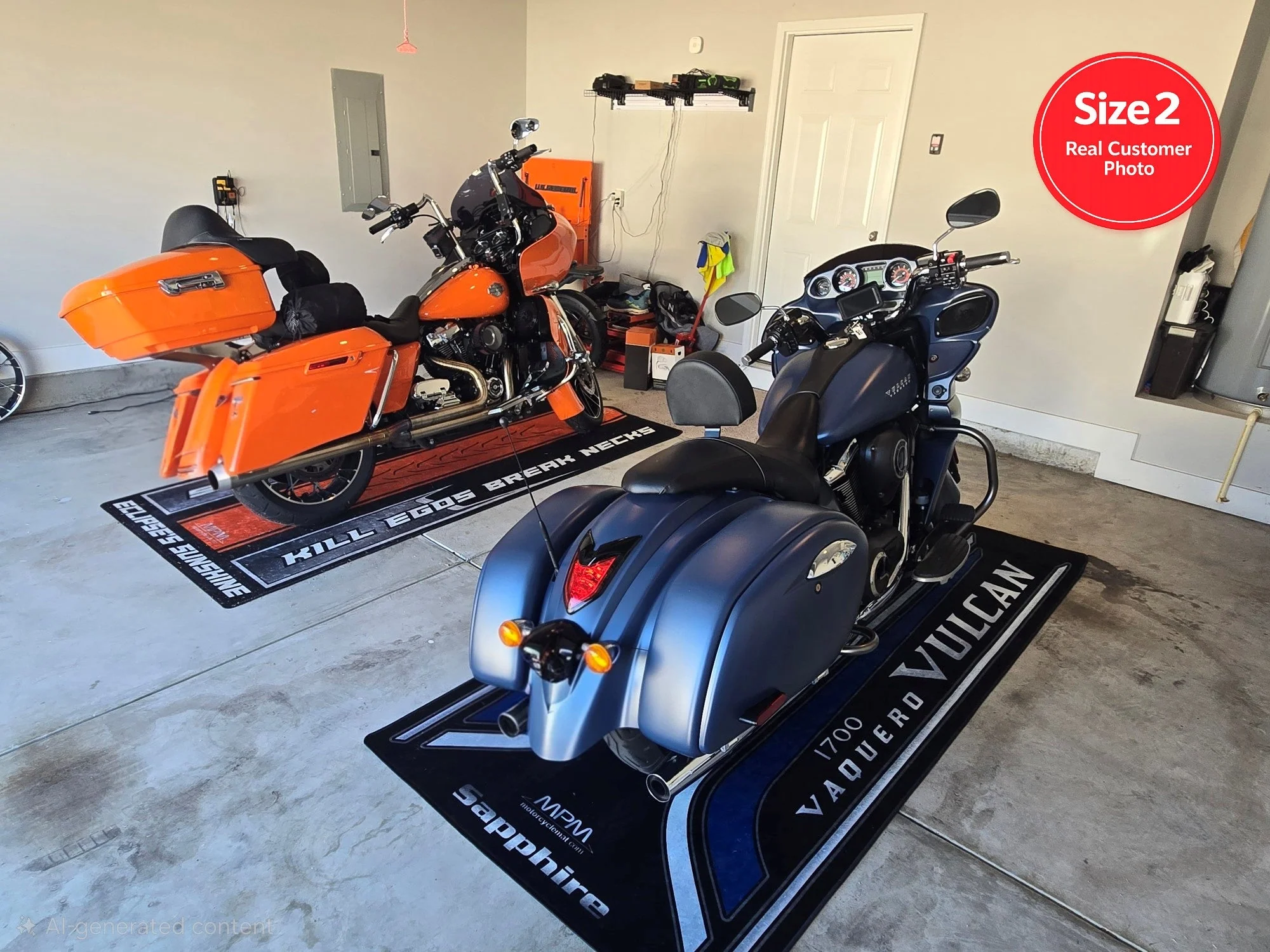 Designed Pit Mat for Kawasaki Vulcan 1700 Vaquero Motorcycle - MM7429 - Image 7