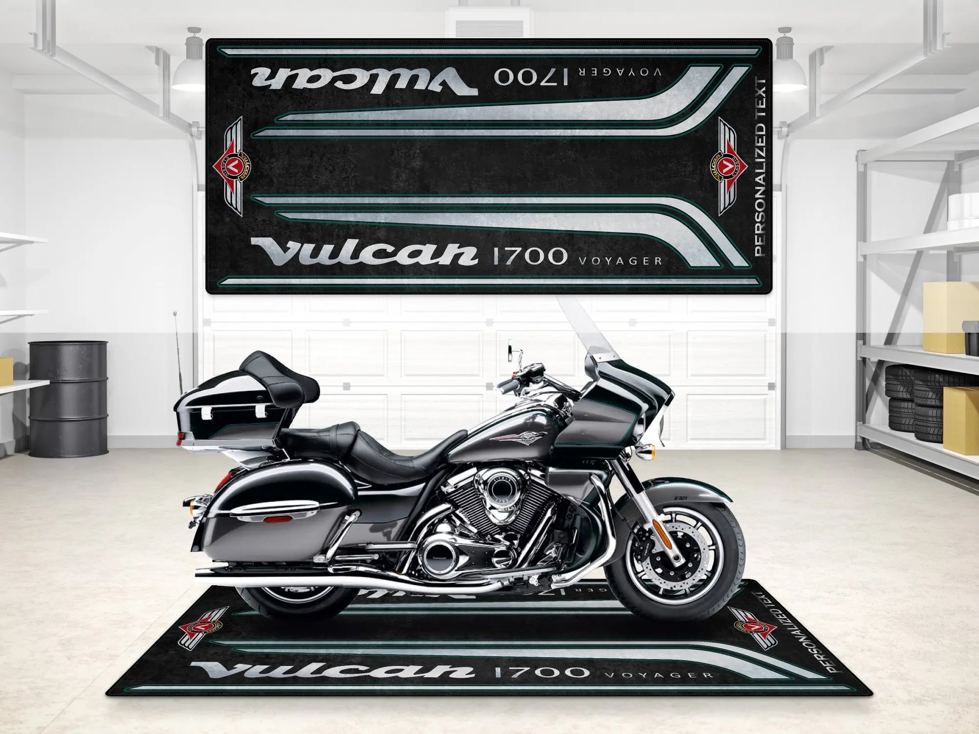 Designed Pit Mat for Kawasaki Vulcan 1700 Voyager Motorcycle - MM7430 - Image 3