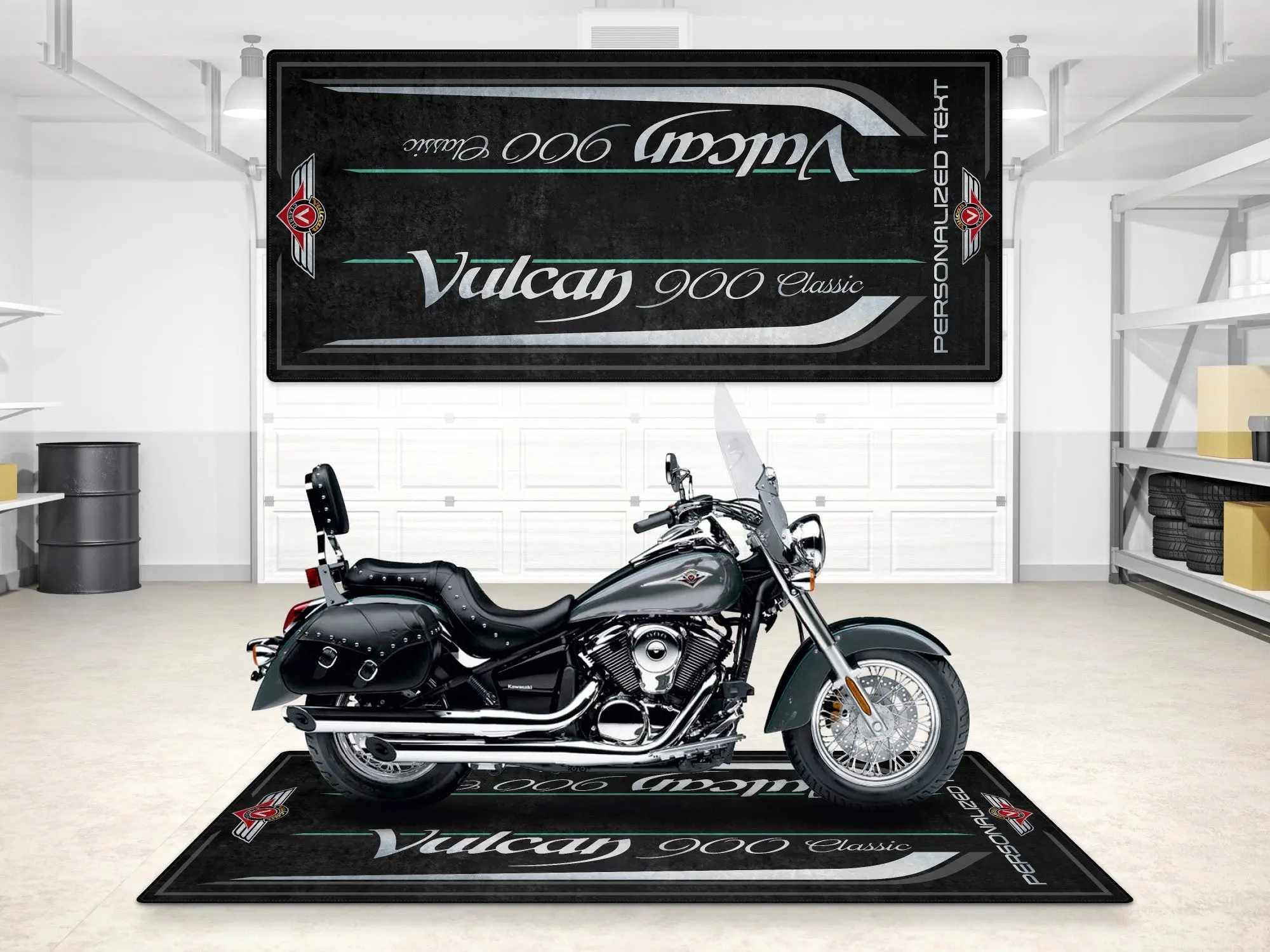Designed Pit Mat for Kawasaki Vulcan 900 Classic LT Motorcycle - MM7428 - Image 3