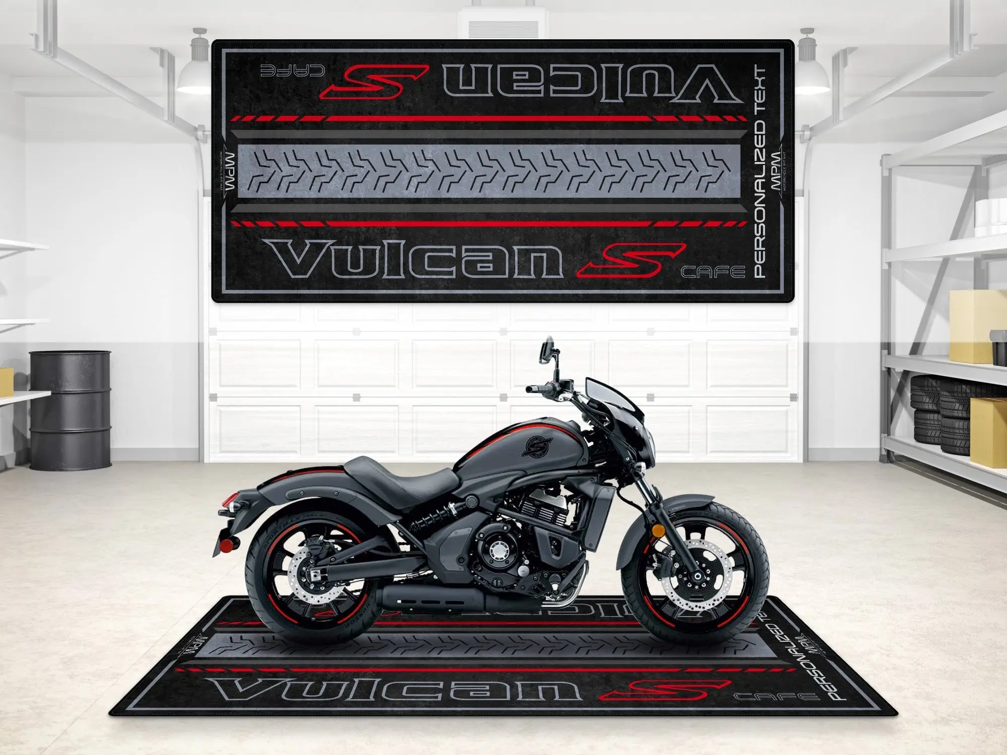 Designed Pit Mat for Kawasaki Vulcan S Cafe Motorcycle - MM7425 - Image 3