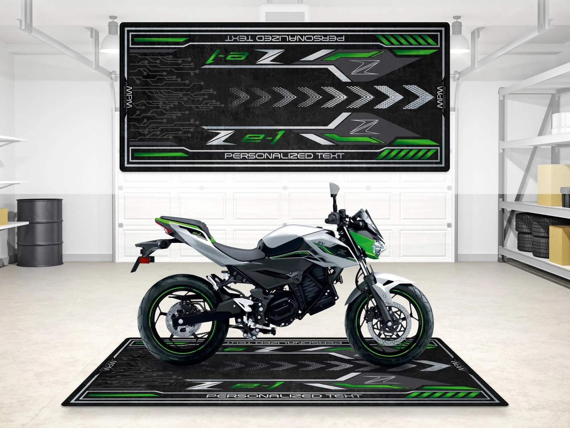 Designed Pit Mat for Kawasaki Z e-1 Motorcycle - MM7409 - Image 3