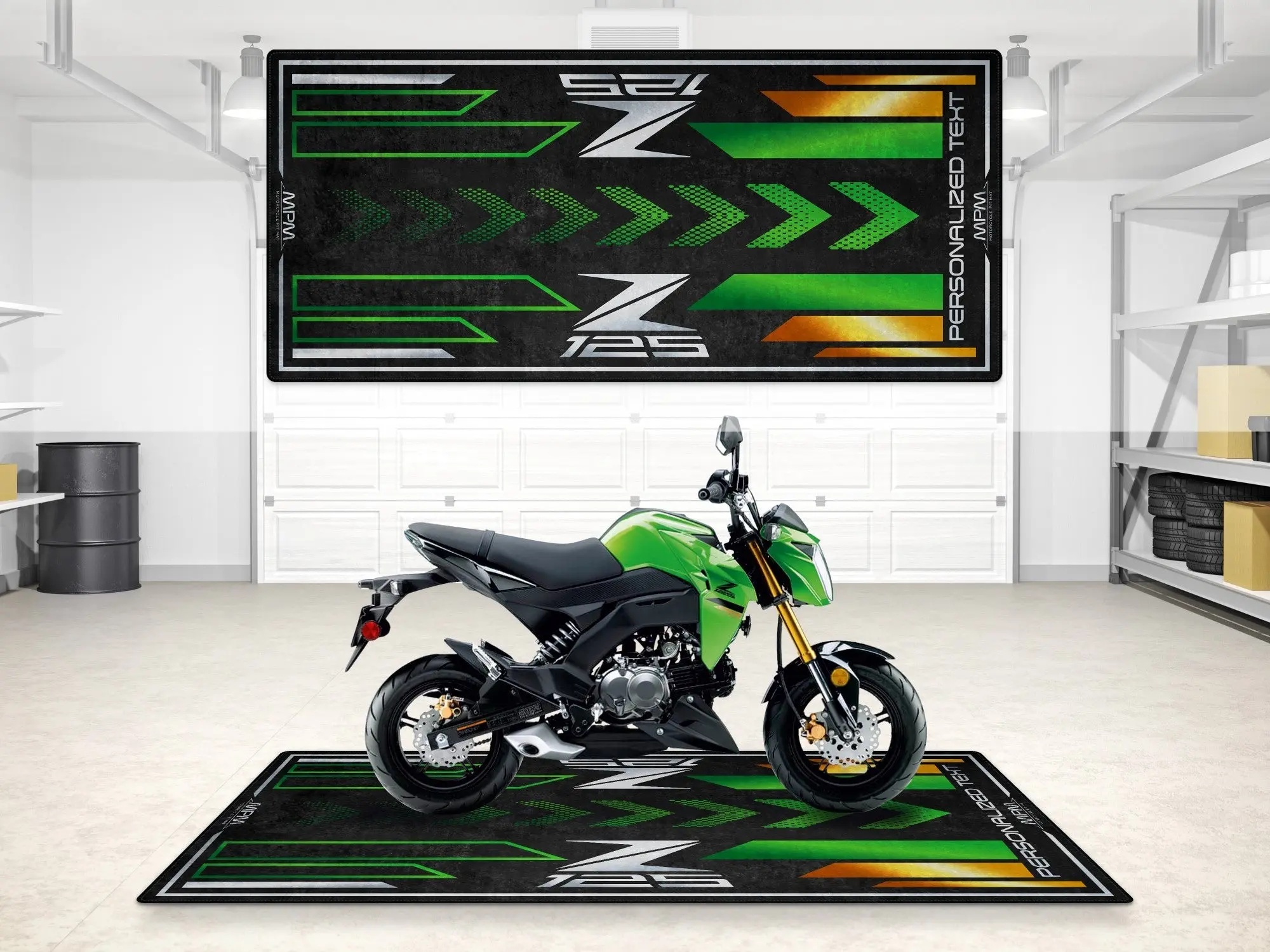 Designed Pit Mat for Kawasaki Z125 Motorcycle - MM7408 - Image 3