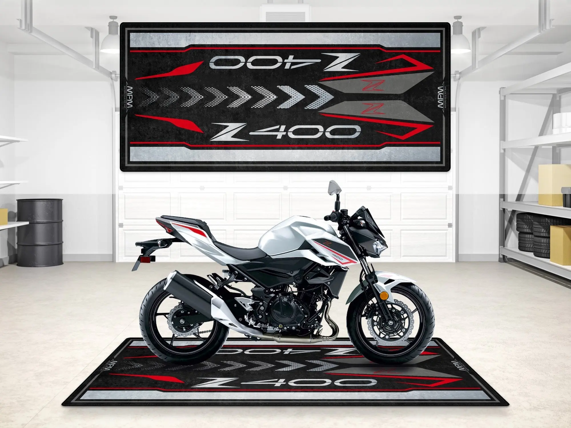 Designed Pit Mat for Kawasaki Z400 Motorcycle - MM7410 - Image 6