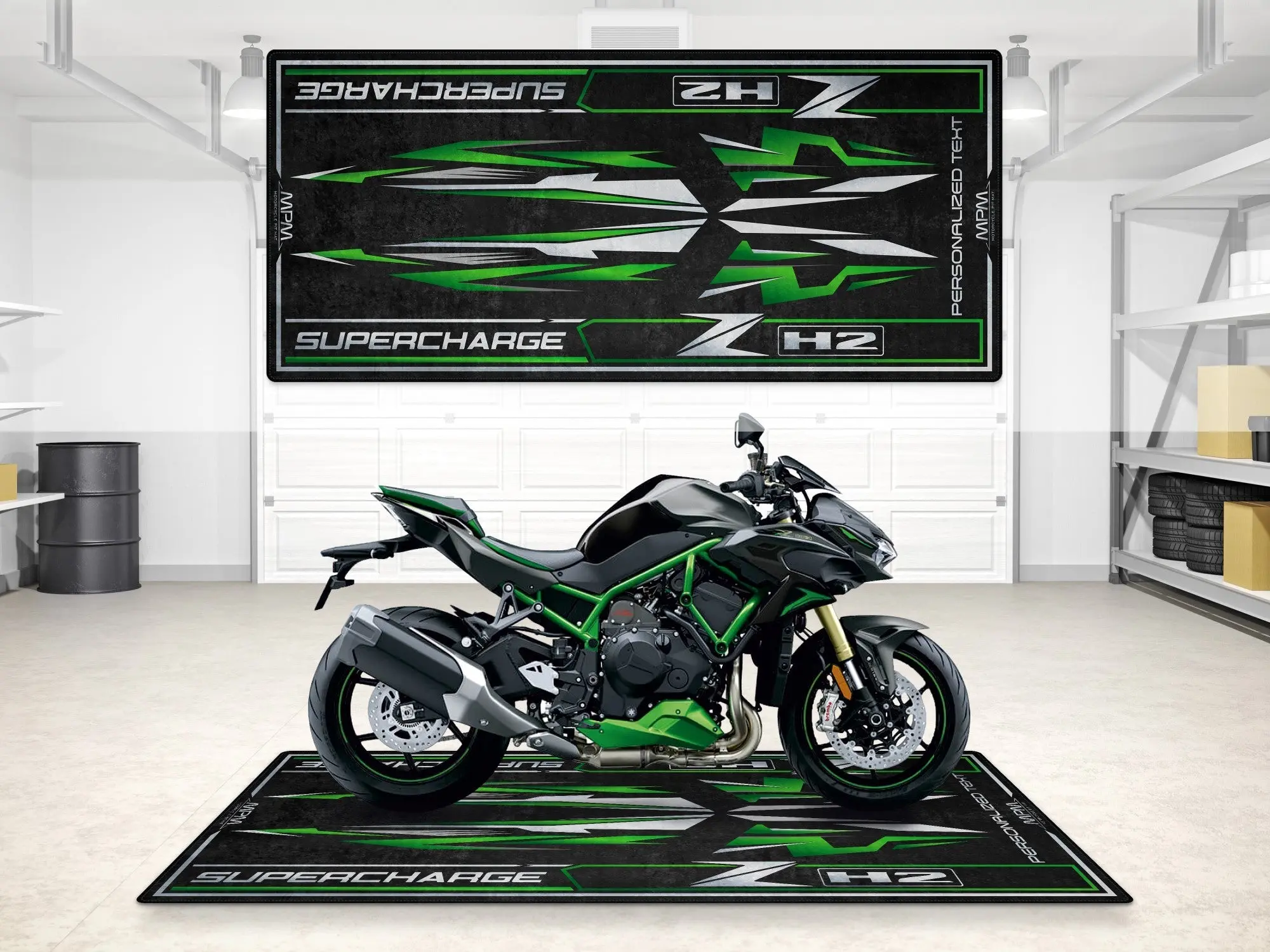 Designed Pit Mat for Kawasaki ZH2 Motorcycle - MM7418 - Image 3