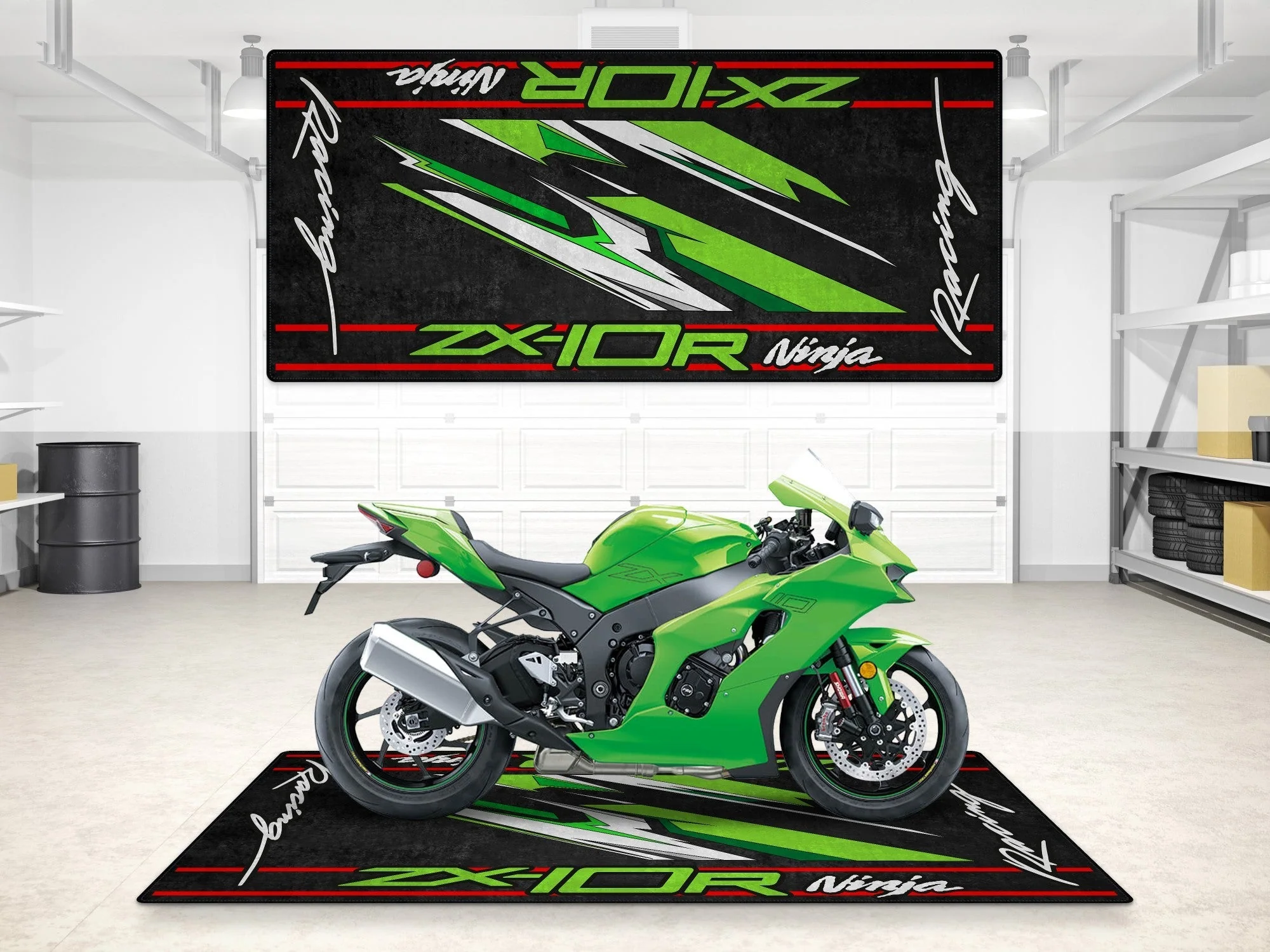 Designed Pit Mat for Kawasaki ZX-10R Motorcycle - MM7250