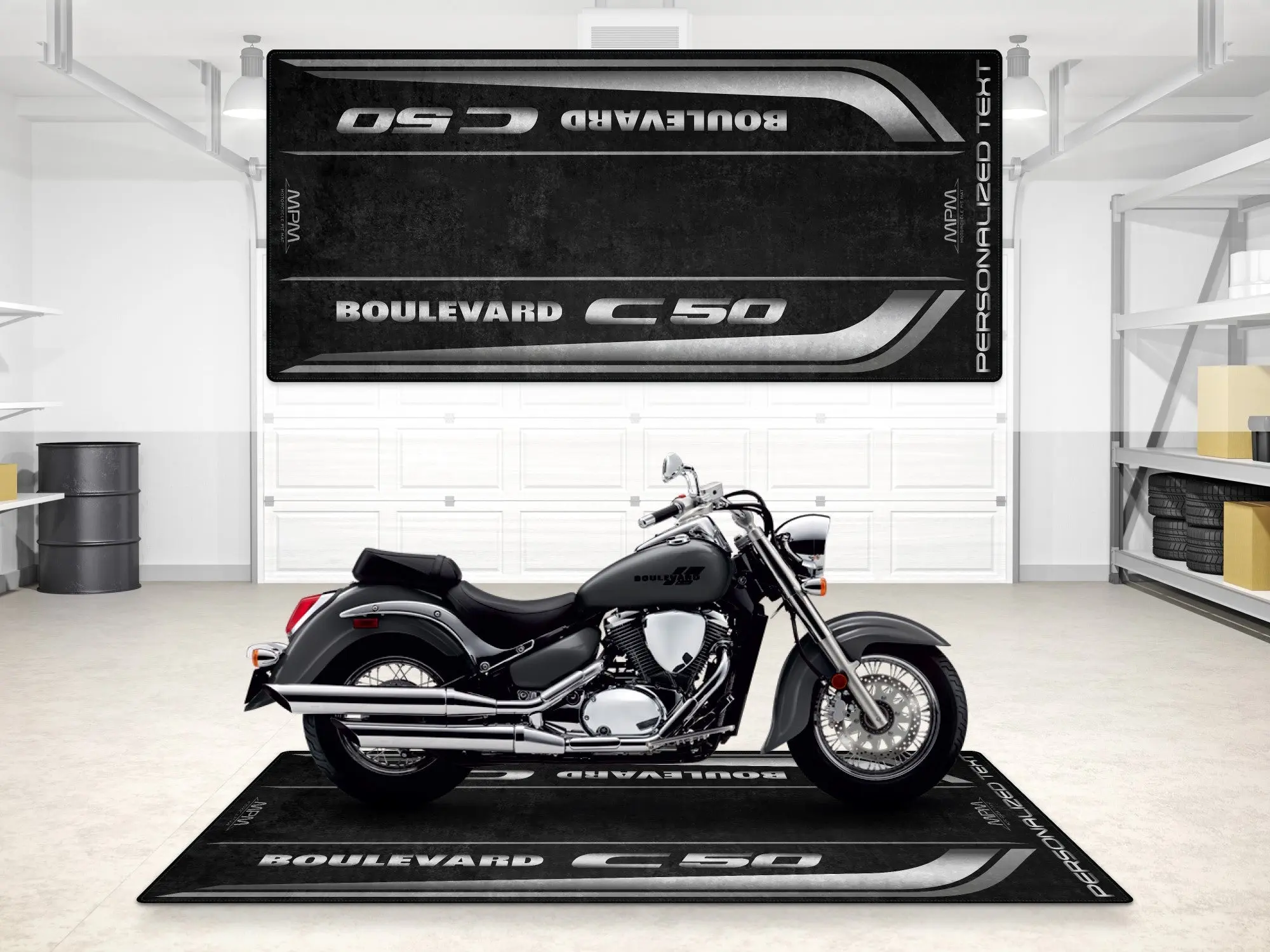 Designed Pit Mat for Suzuki Boulevard C50 Motorcycle - MM7367 - Image 3
