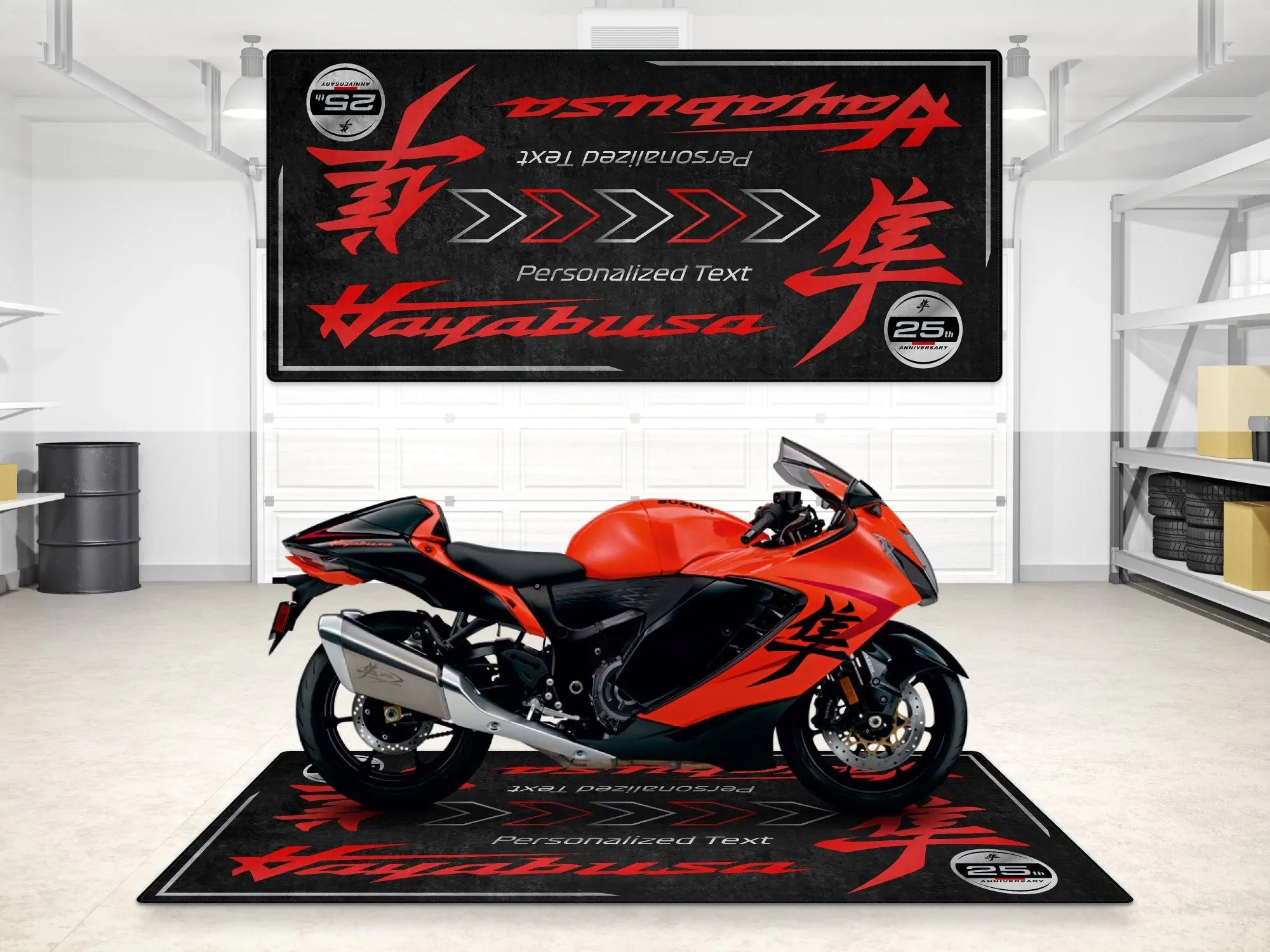 Designed Pit Mat for Suzuki Hayabusa 25th Anniversary Edition Motorcycle - MM7352 - Image 3