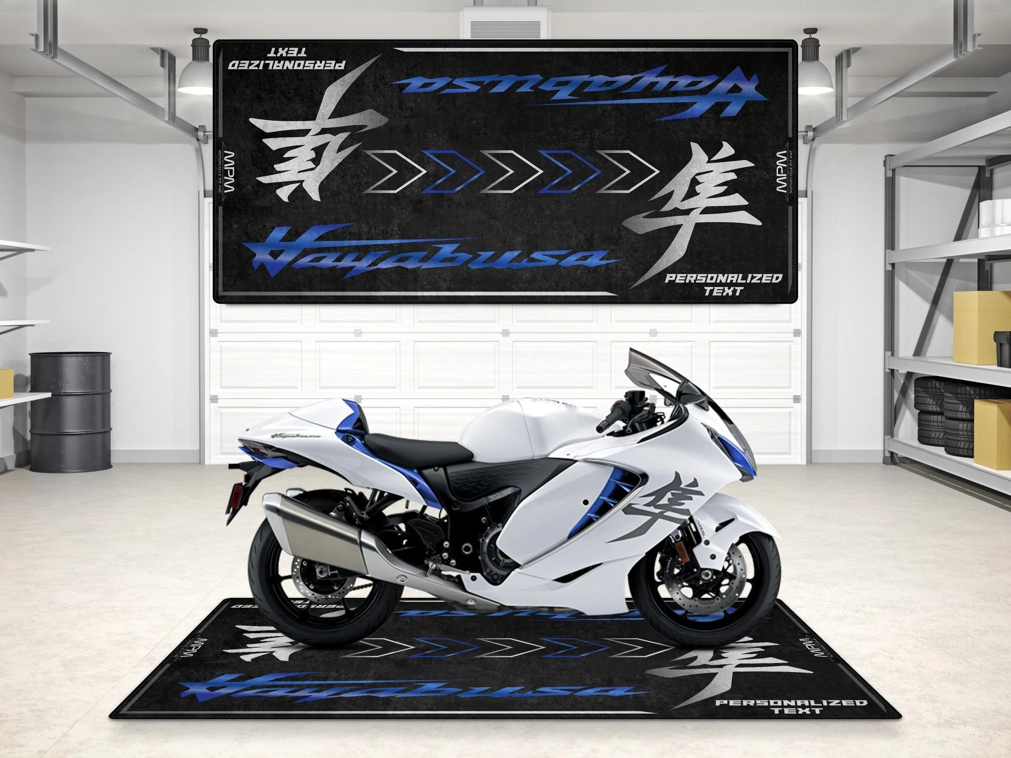 Designed Pit Mat for Suzuki Hayabusa Motorsport Motorcycle - MM7129 - Image 3
