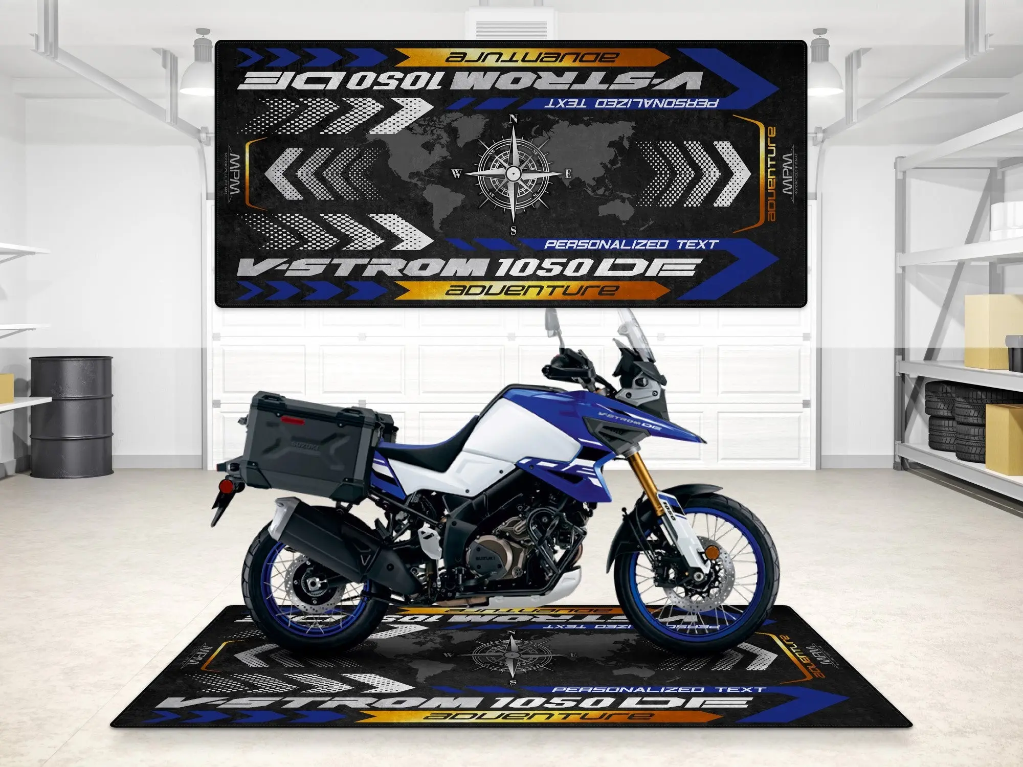 Designed Pit Mat for Suzuki V-STROM 1050DE Adventure Motorcycle - MM7369 - Image 3