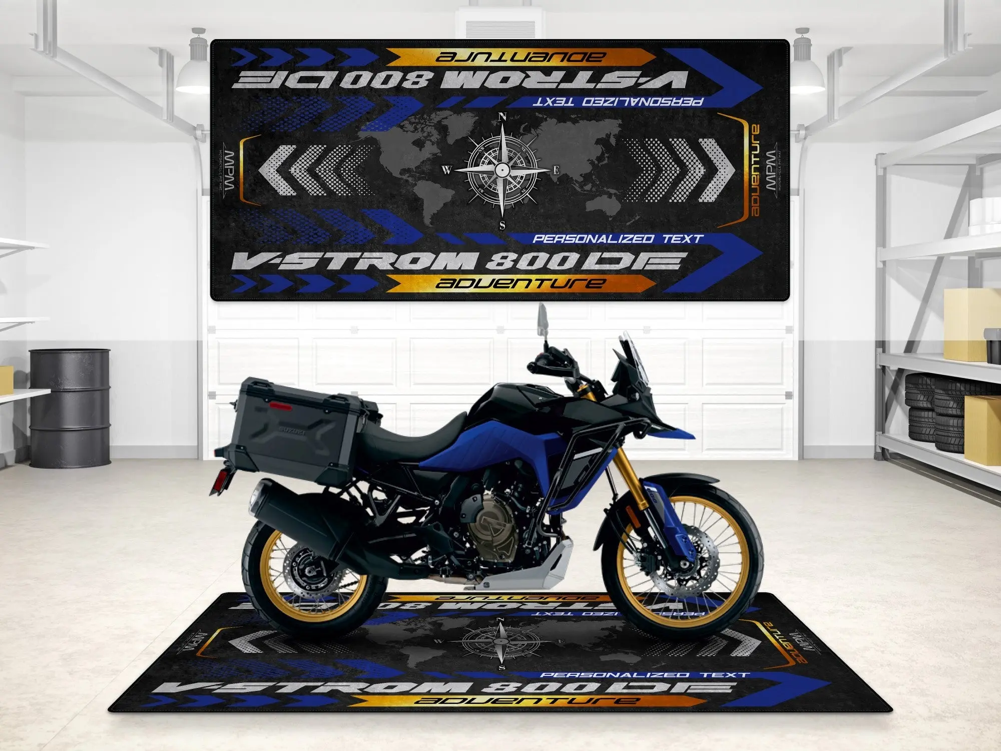 Designed Pit Mat for Suzuki V-STROM 800DE Adventure Motorcycle - MM7372 - Image 3
