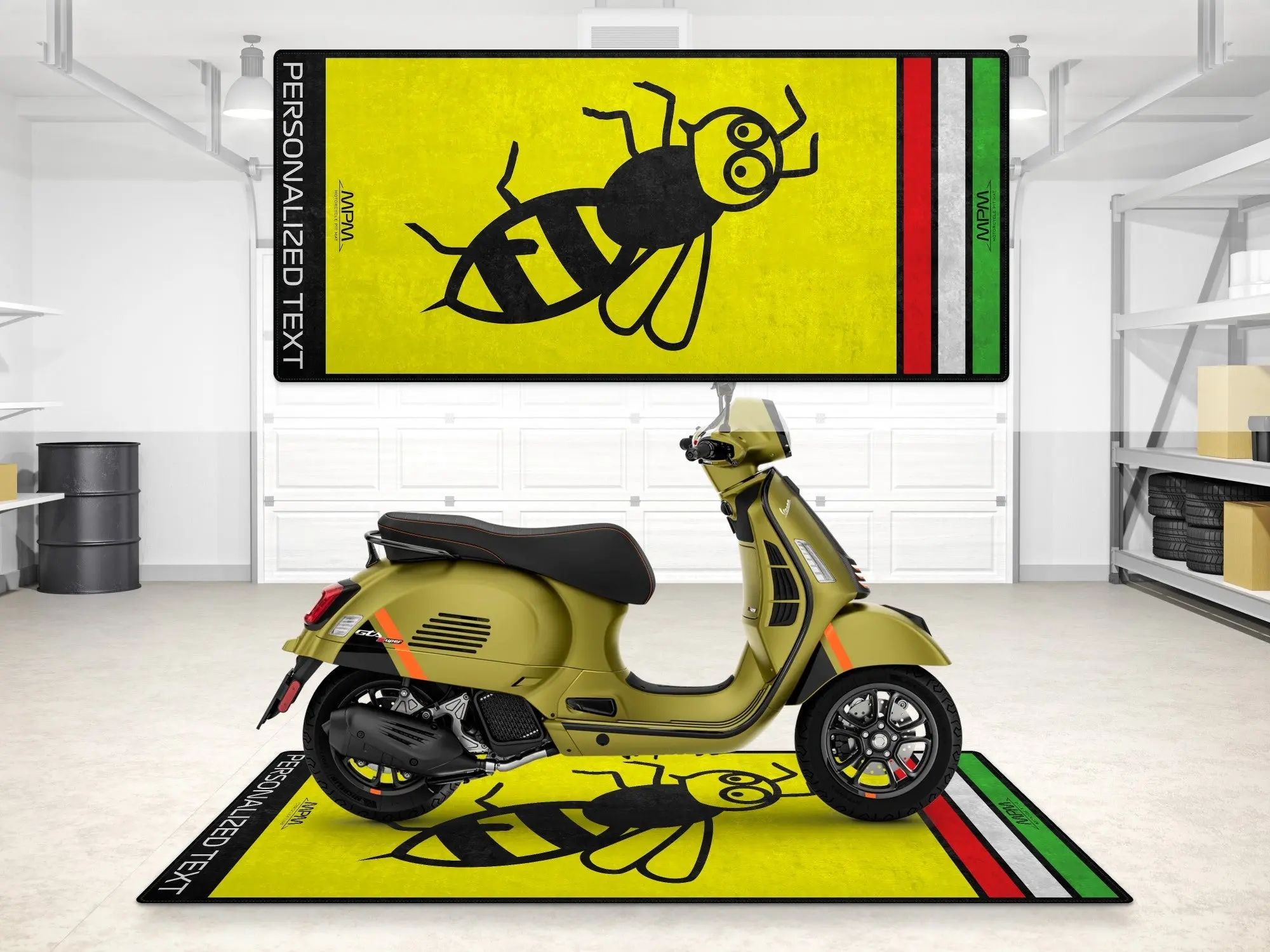 Designed Pit Mat for Vespa Bee Design Scooter Motorcycle - MM7215 - Image 3
