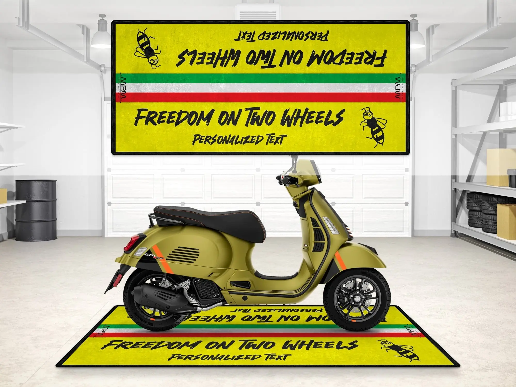 Designed Pit Mat for Vespa Scooter Motorcycle - MM7217 - Image 3