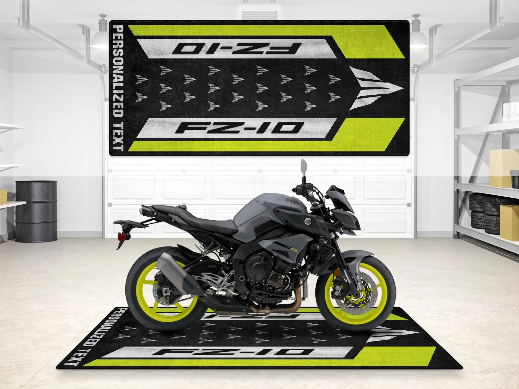 Designed Pit Mat for Yamaha FZ-10 Yellow & Black Motorcycle - MM7256 - Image 3