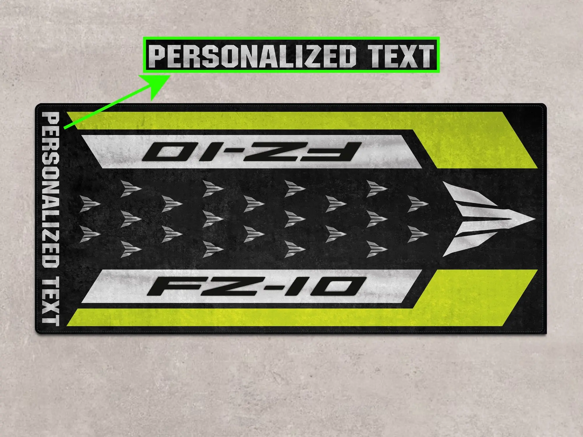 Designed Pit Mat for Yamaha FZ-10 Yellow & Black Motorcycle - MM7256 - Image 4