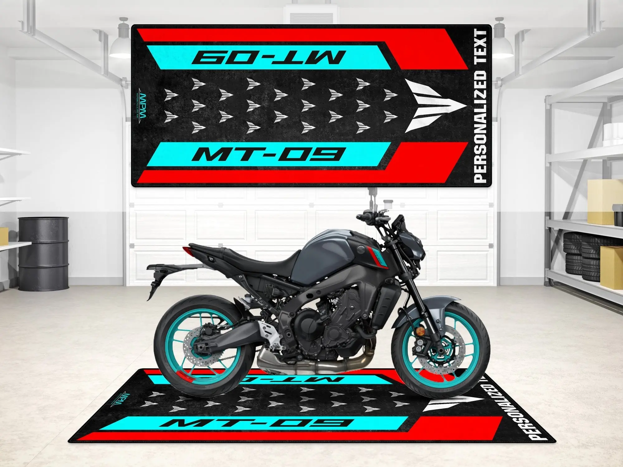 Designed Pit Mat for Yamaha MT-09 Motorcycle - MM7117 - Image 3