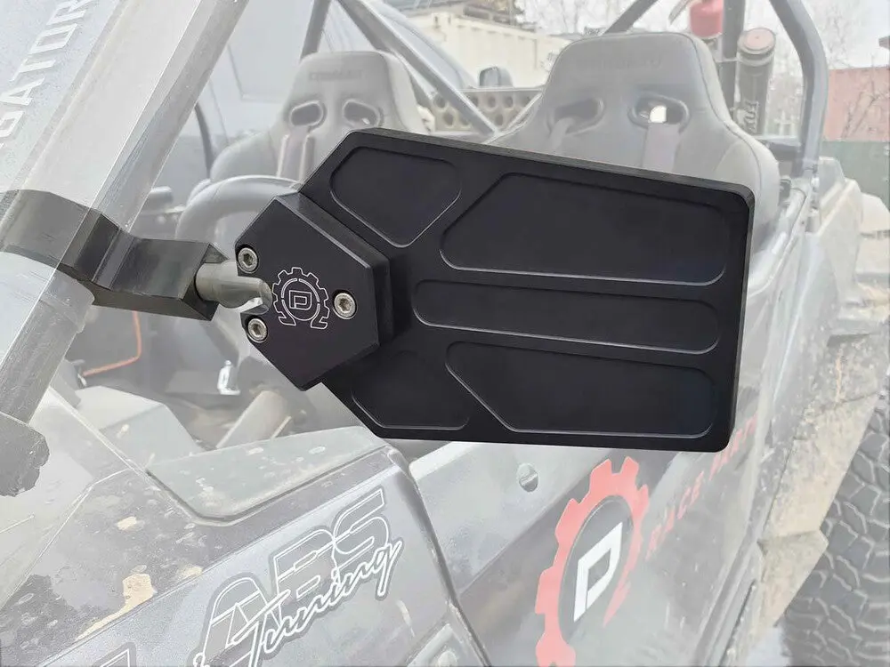 Deviant Race Parts Billet Side Mirrors 1.75" - Black - Pair - Image 2