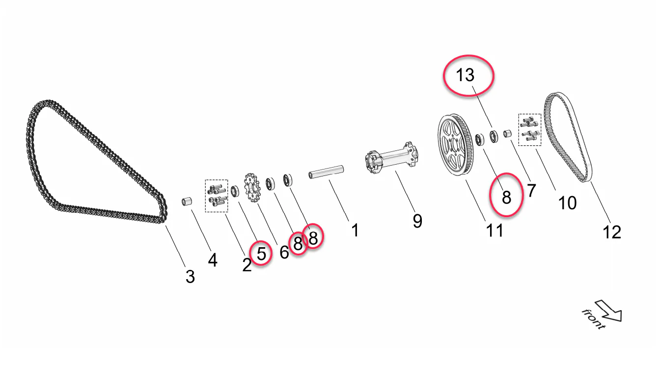 DirtyBike Bearing Kit Intermediate Shaft Surron LBX - Image 2