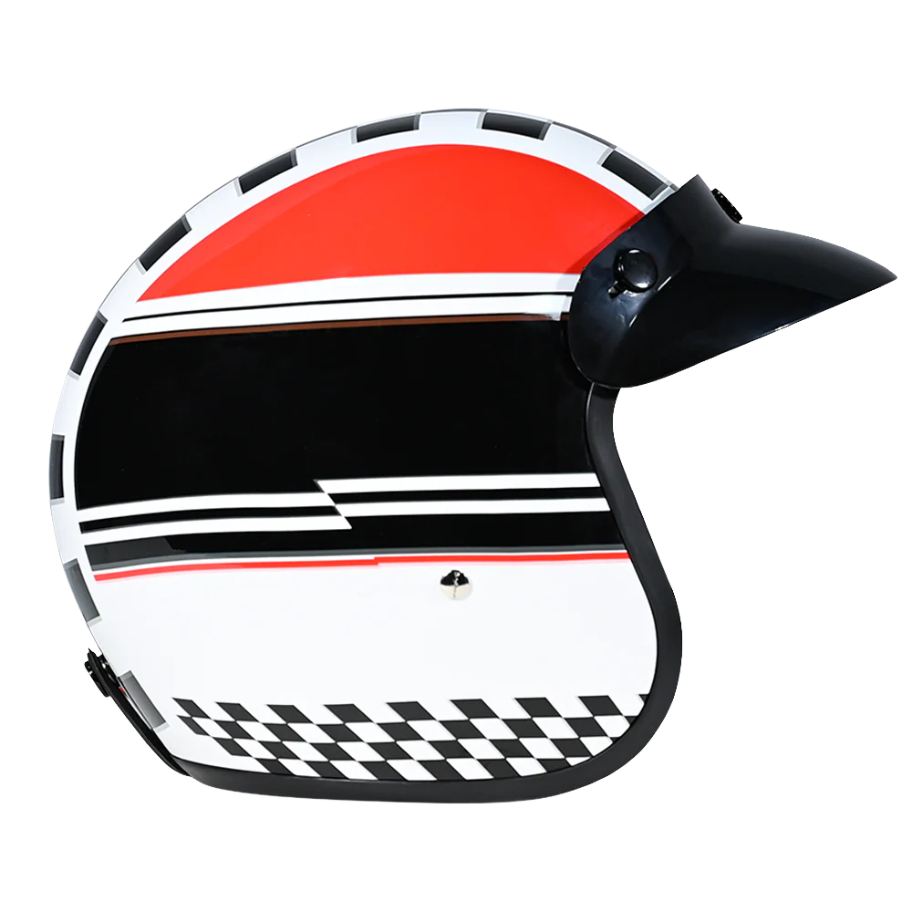 DOT Approved Daytona Cruiser Open Face Motorcycle Helmet - Men, Women & Youth - With Visor & Graphics - W/ Daytona Classic - Image 3