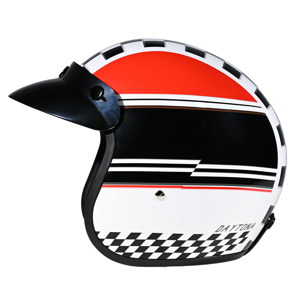DOT Approved Daytona Cruiser Open Face Motorcycle Helmet - Men, Women & Youth - With Visor & Graphics - W/ Daytona Classic - Image 5