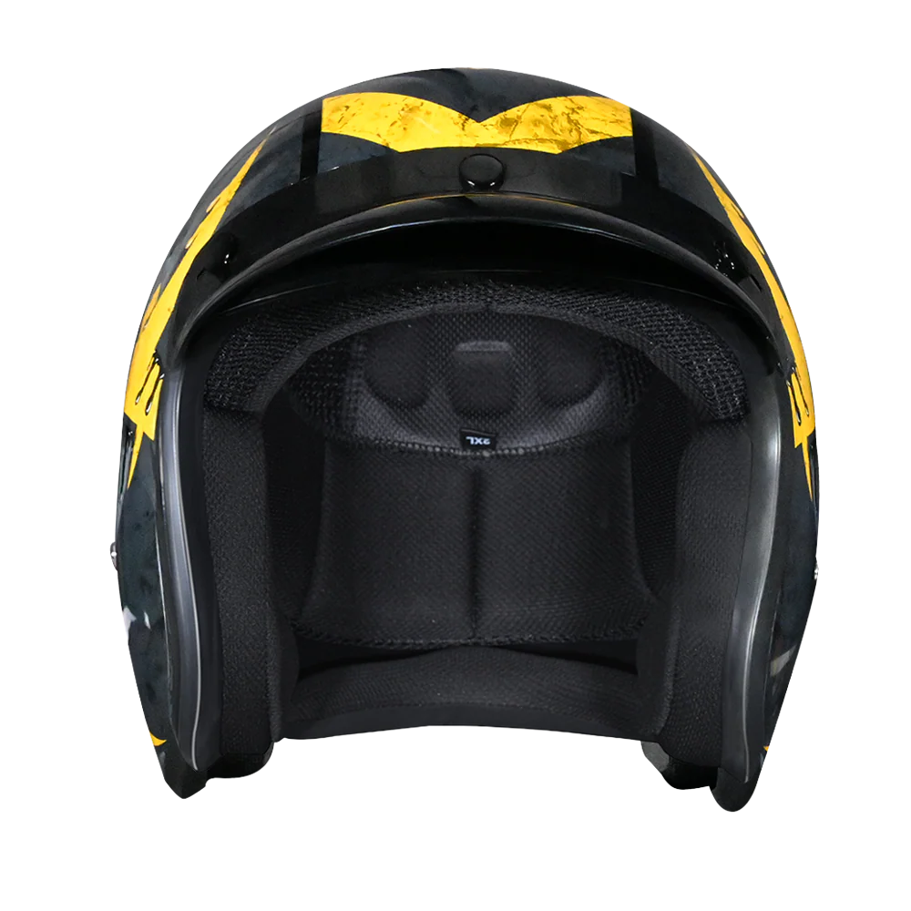 DOT Approved Daytona Cruiser Open Face Motorcycle Helmet - Men, Women & Youth - With Visor & Graphics - W/ Toxic - Image 2