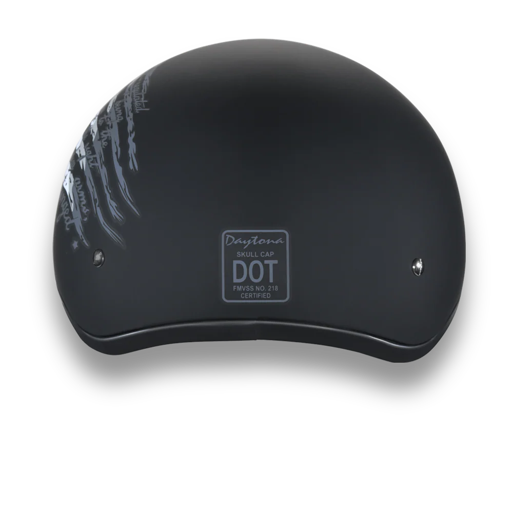 DOT Approved Daytona Motorcycle Half Face Helmet - Skull Cap Graphics for Men & Women, Scooters, ATVs, UTVs & Choppers - W/ 2nd Amendment - Image 3