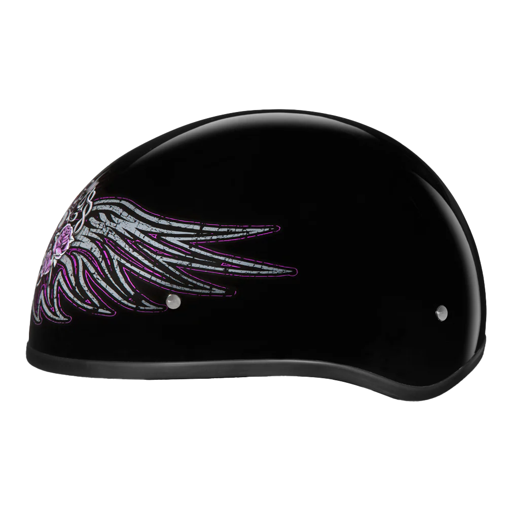 DOT Approved Daytona Motorcycle Half Face Helmet - Skull Cap Graphics for Men & Women, Scooters, ATVs, UTVs & Choppers - W/ Barbed Wire Heart - Image 3