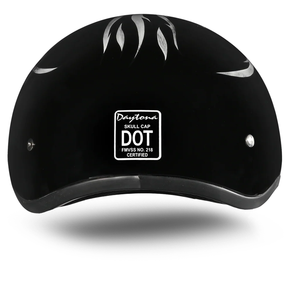 DOT Approved Daytona Motorcycle Half Face Helmet - Skull Cap Graphics for Men & Women, Scooters, ATVs, UTVs & Choppers - W/ Ignite Grey - Image 3