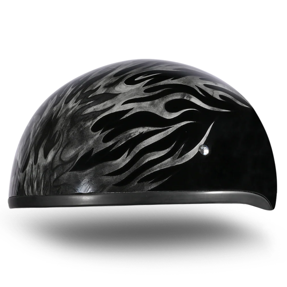 DOT Approved Daytona Motorcycle Half Face Helmet - Skull Cap Graphics for Men & Women, Scooters, ATVs, UTVs & Choppers - W/ Ignite Grey - Image 6