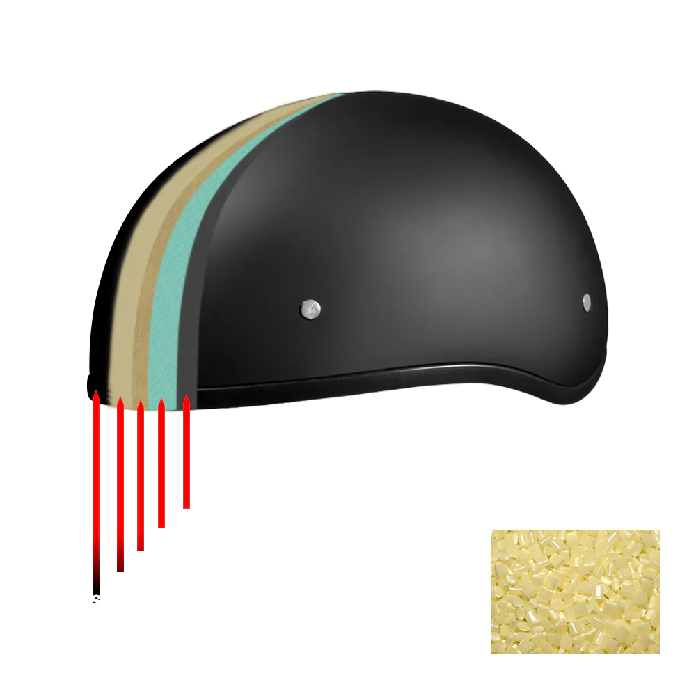 DOT Approved Daytona Motorcycle Half Face Helmet - Skull Cap Graphics for Men & Women, Scooters, ATVs, UTVs & Choppers - W/  Pistons Skull - Image 11