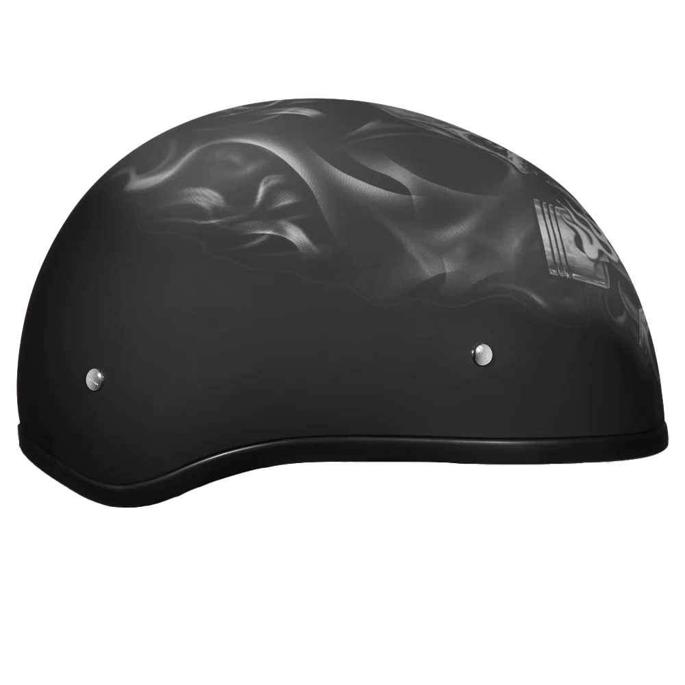 DOT Approved Daytona Motorcycle Half Face Helmet - Skull Cap Graphics for Men & Women, Scooters, ATVs, UTVs & Choppers - W/  Pistons Skull - Image 5
