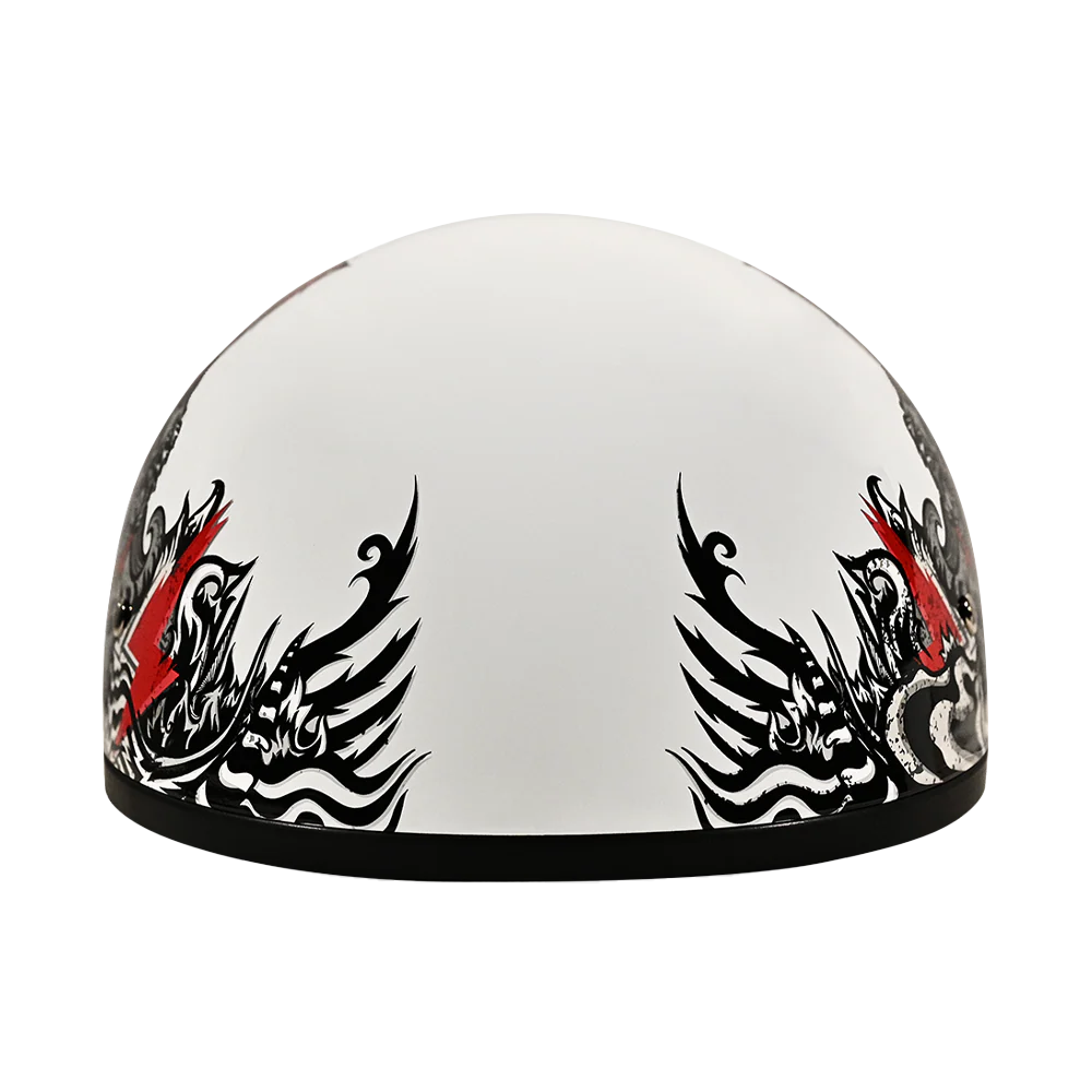 DOT Approved Daytona Motorcycle Half Face Helmet - Skull Cap Graphics for Men & Women, Scooters, ATVs, UTVs & Choppers - W/ Rockin' Reaper - Image 5