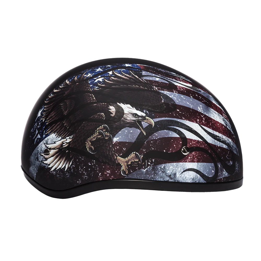 DOT Approved Daytona Motorcycle Half Face Helmet - Skull Cap Graphics for Men & Women, Scooters, ATVs, UTVs & Choppers - W/ USA - Image 4