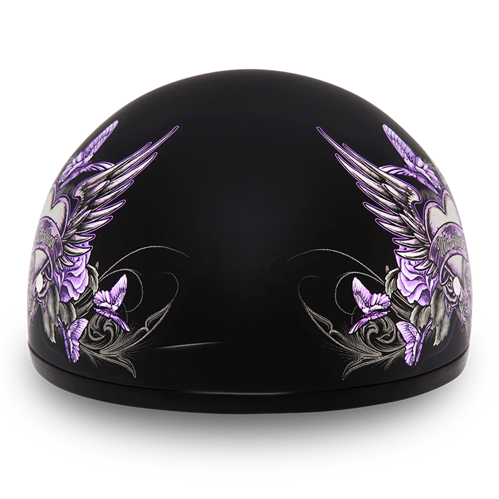 DOT Approved Daytona Motorcycle Half Face Helmet - Skull Cap Graphics for Men & Women, Scooters, ATVs, UTVs & Choppers - W/ Wild At Heart - Image 5