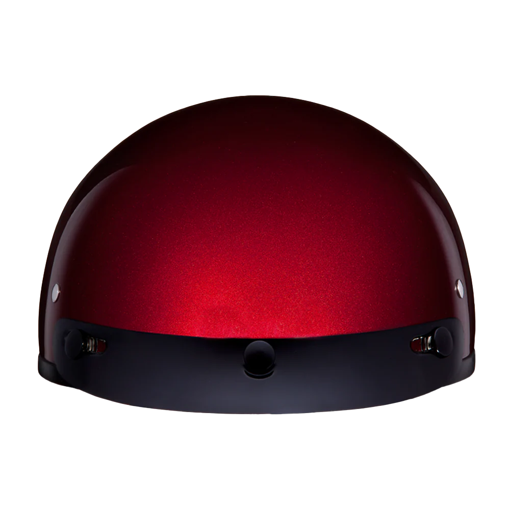 DOT Approved Daytona Skull Cap Half Shell Motorcycle Helmet - Beanie Style for Motorcycles, Cruisers, Scooters, and Mopeds - Black Cherry - Image 5