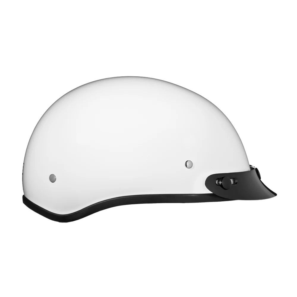 DOT Approved Daytona Skull Cap Half Shell Motorcycle Helmet - Beanie Style for Motorcycles, Cruisers, Scooters, and Mopeds - Hi-Gloss White - Image 4