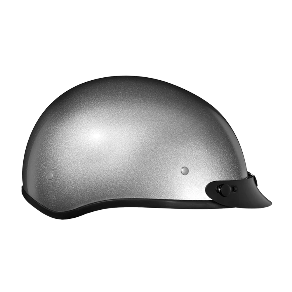 DOT Approved Daytona Skull Cap Half Shell Motorcycle Helmet - Beanie Style for Motorcycles, Cruisers, Scooters, and Mopeds - Silver Metallic - Image 4
